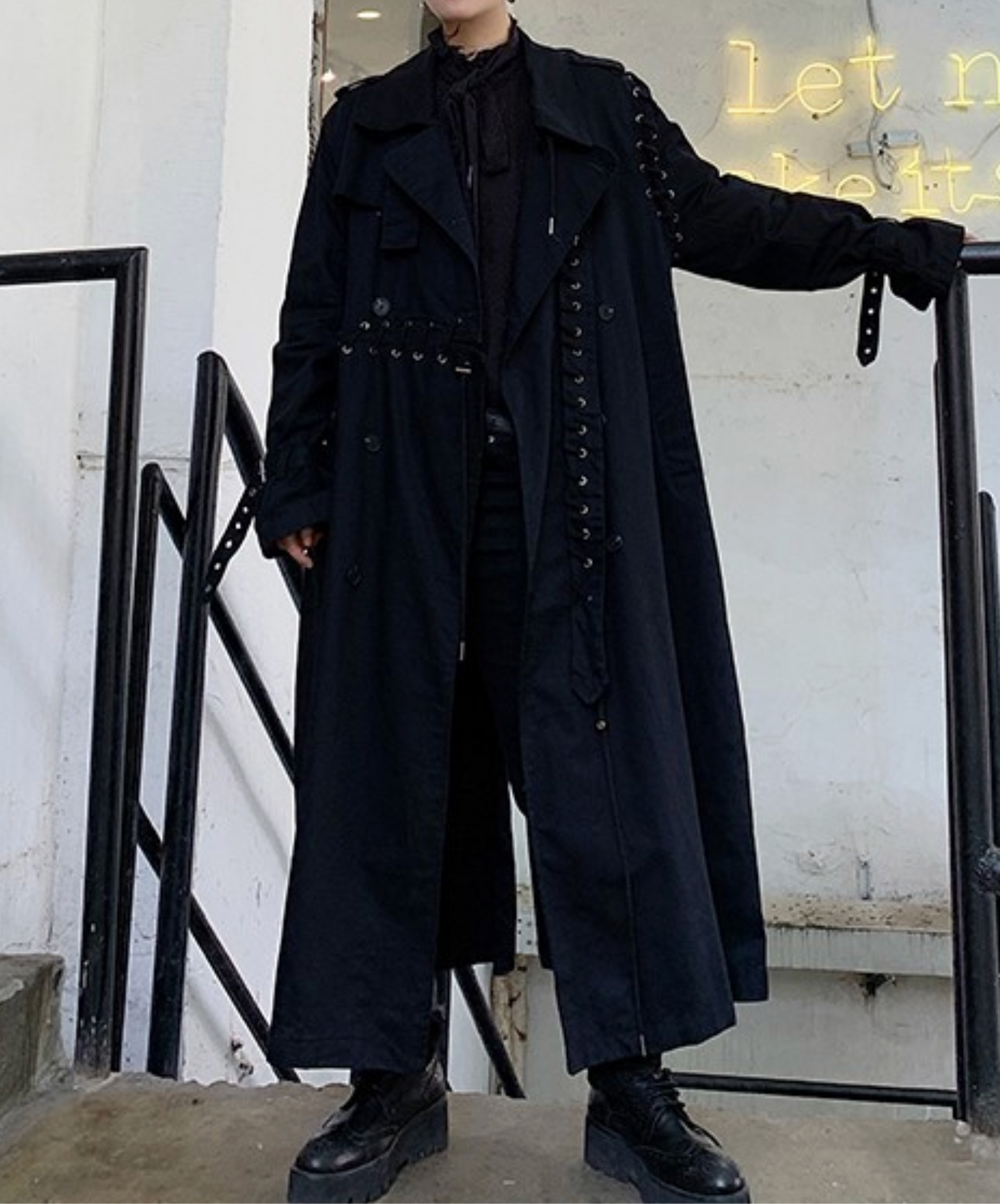 dark double-breasted trench coat EN2506