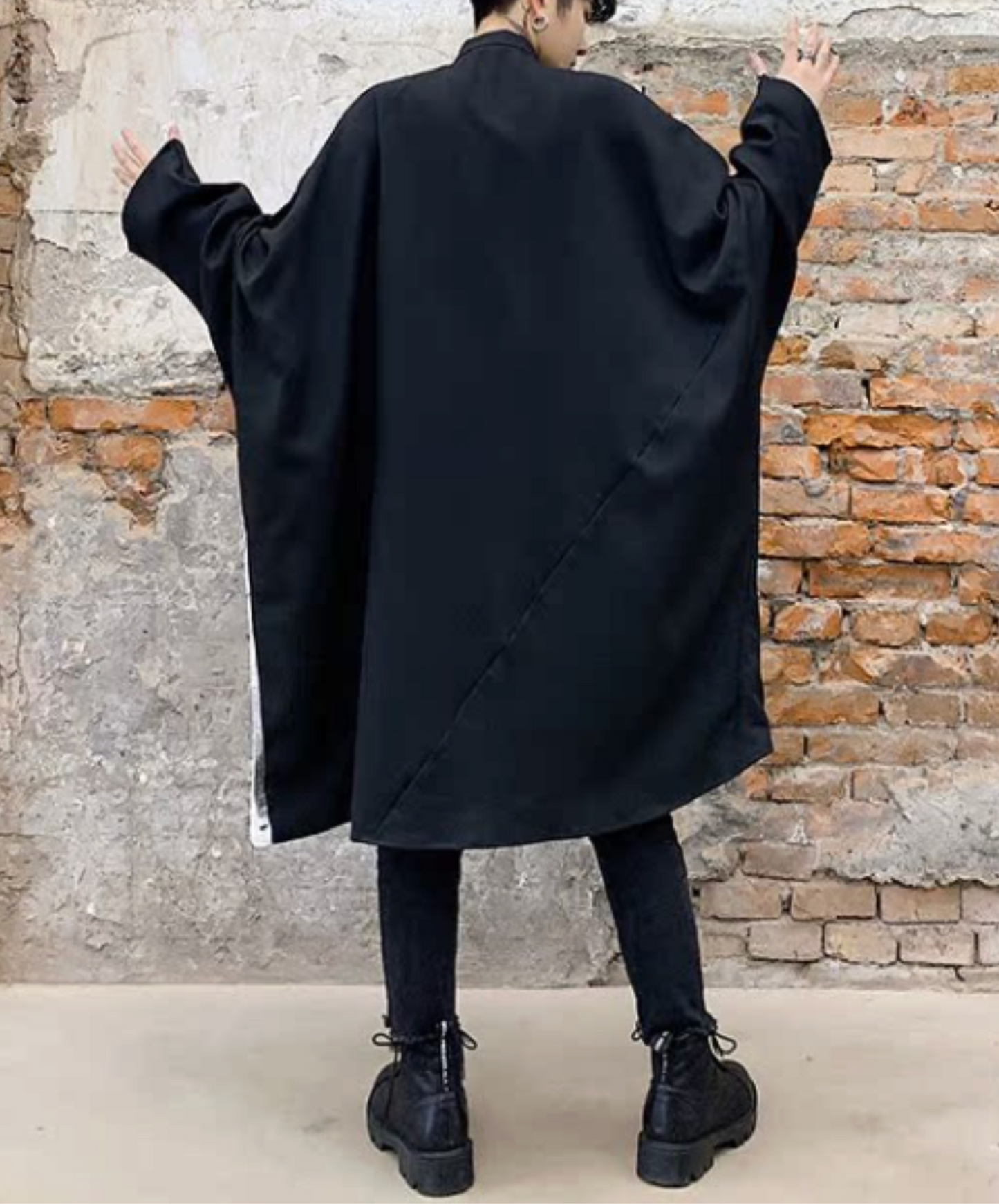 retro photo design asymmetric shirt EN2401