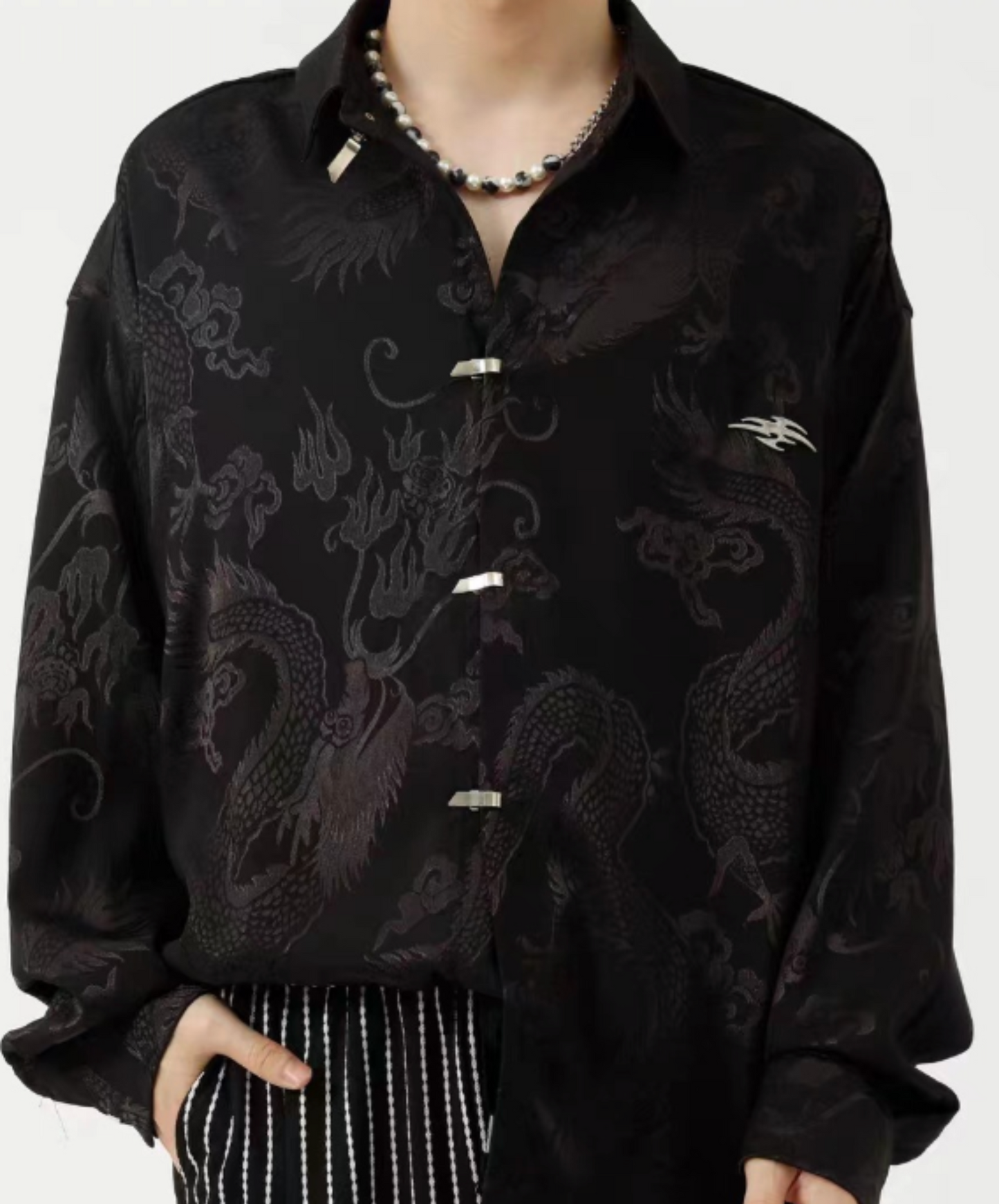 chinese style dragon jacquard shirt EN2440