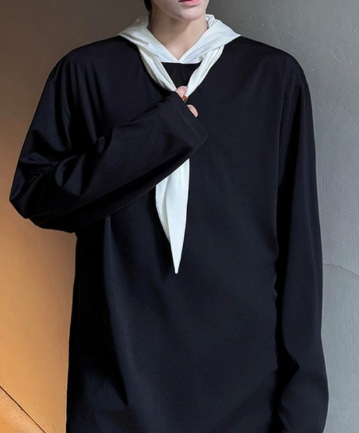 self-tie hood long t-shirt EN2311