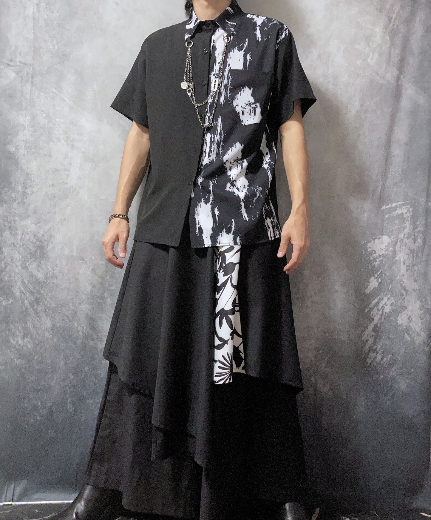 【style60】dark mode outfit set EN1863(jacket + shirt + pants set)