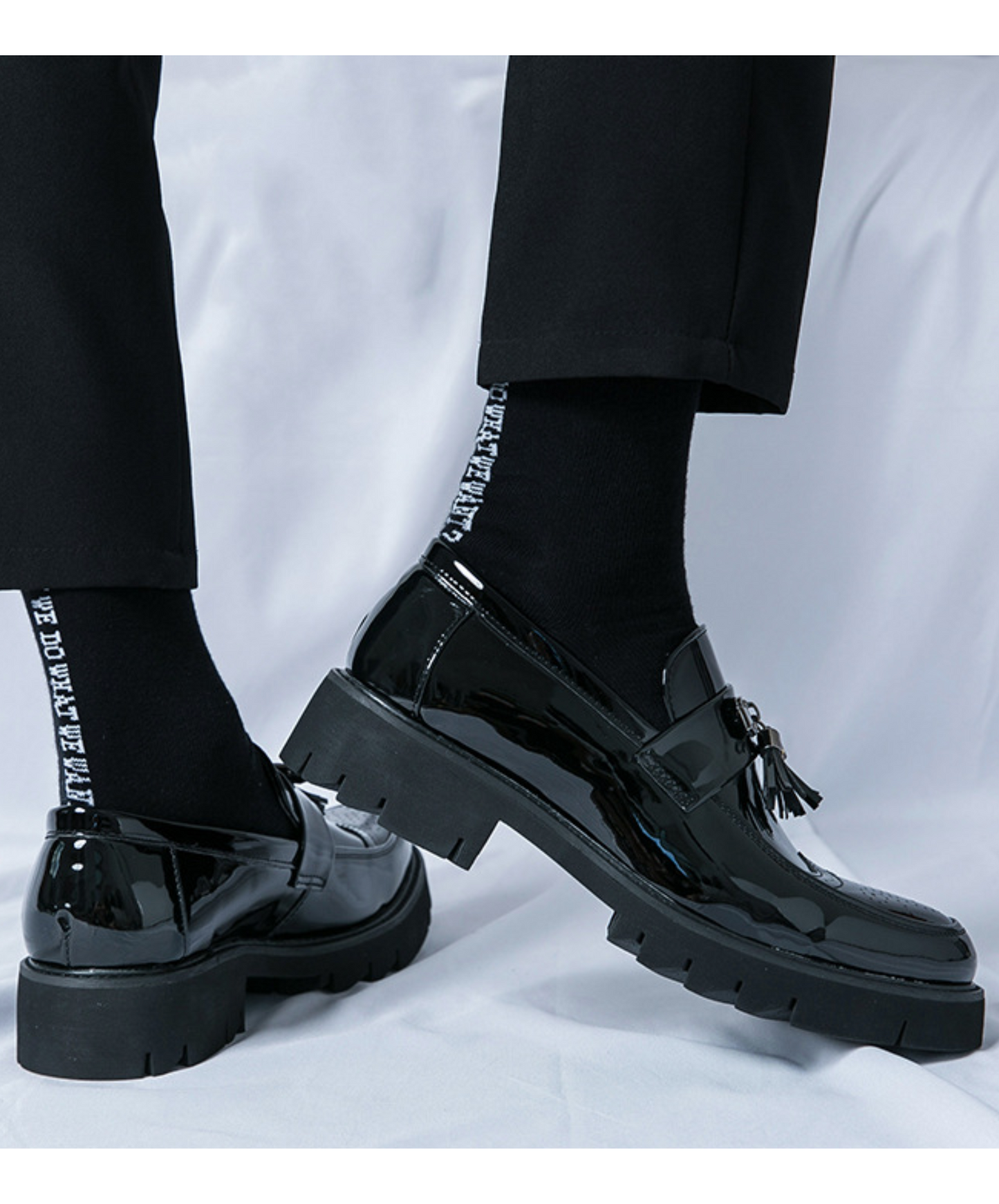 enamel-like tassel shoes EN2358