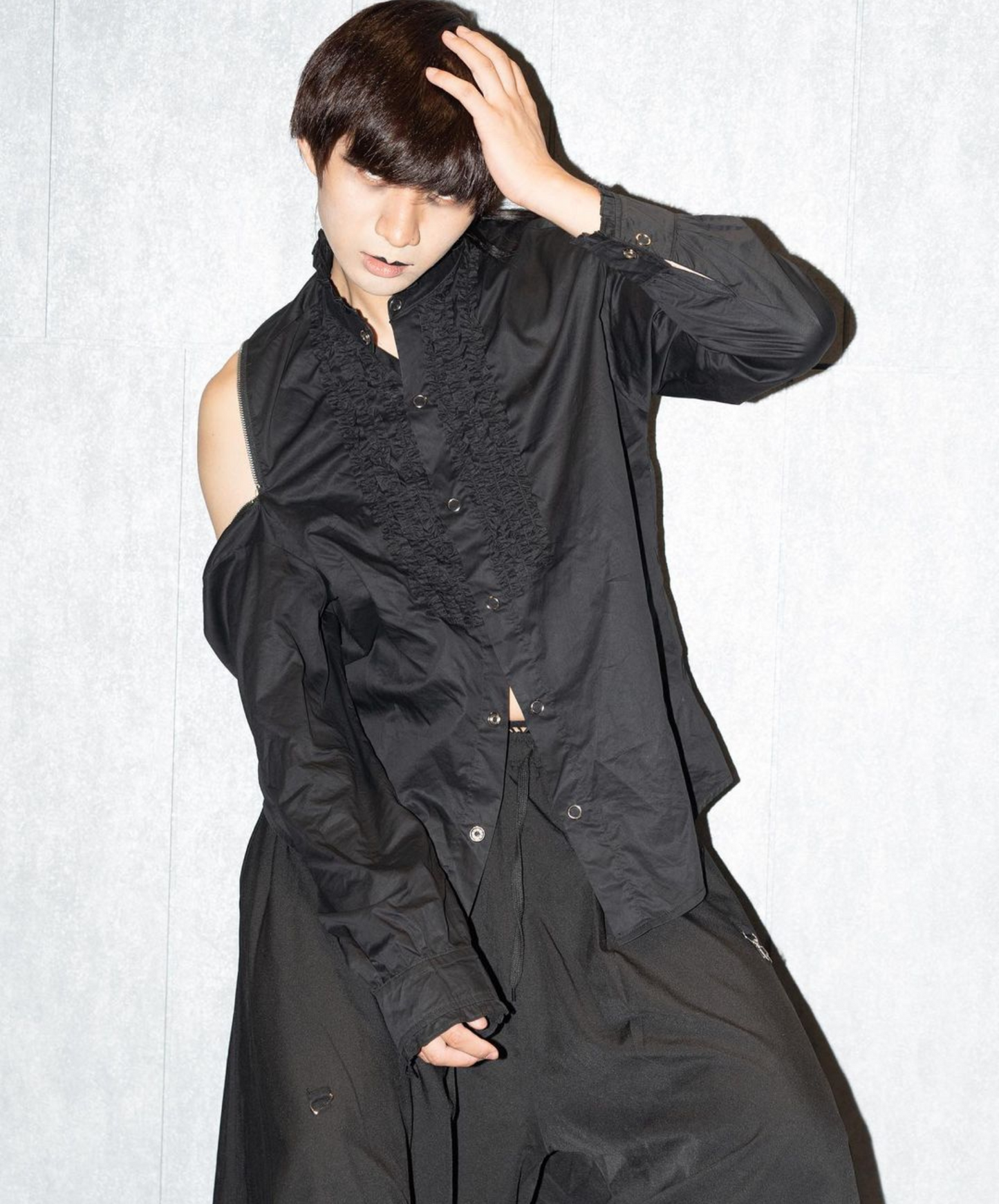 classical zip embellished shirt EN638