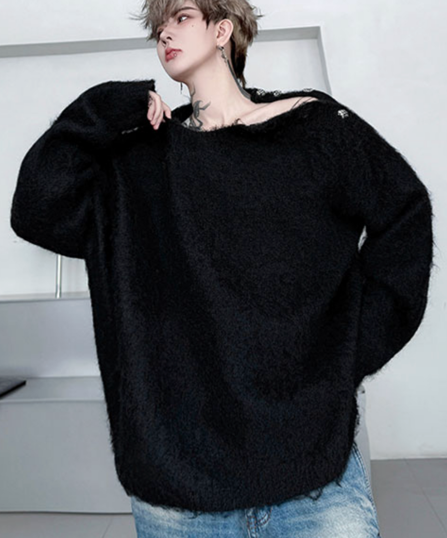 brushed knit pullover sweater EN2458