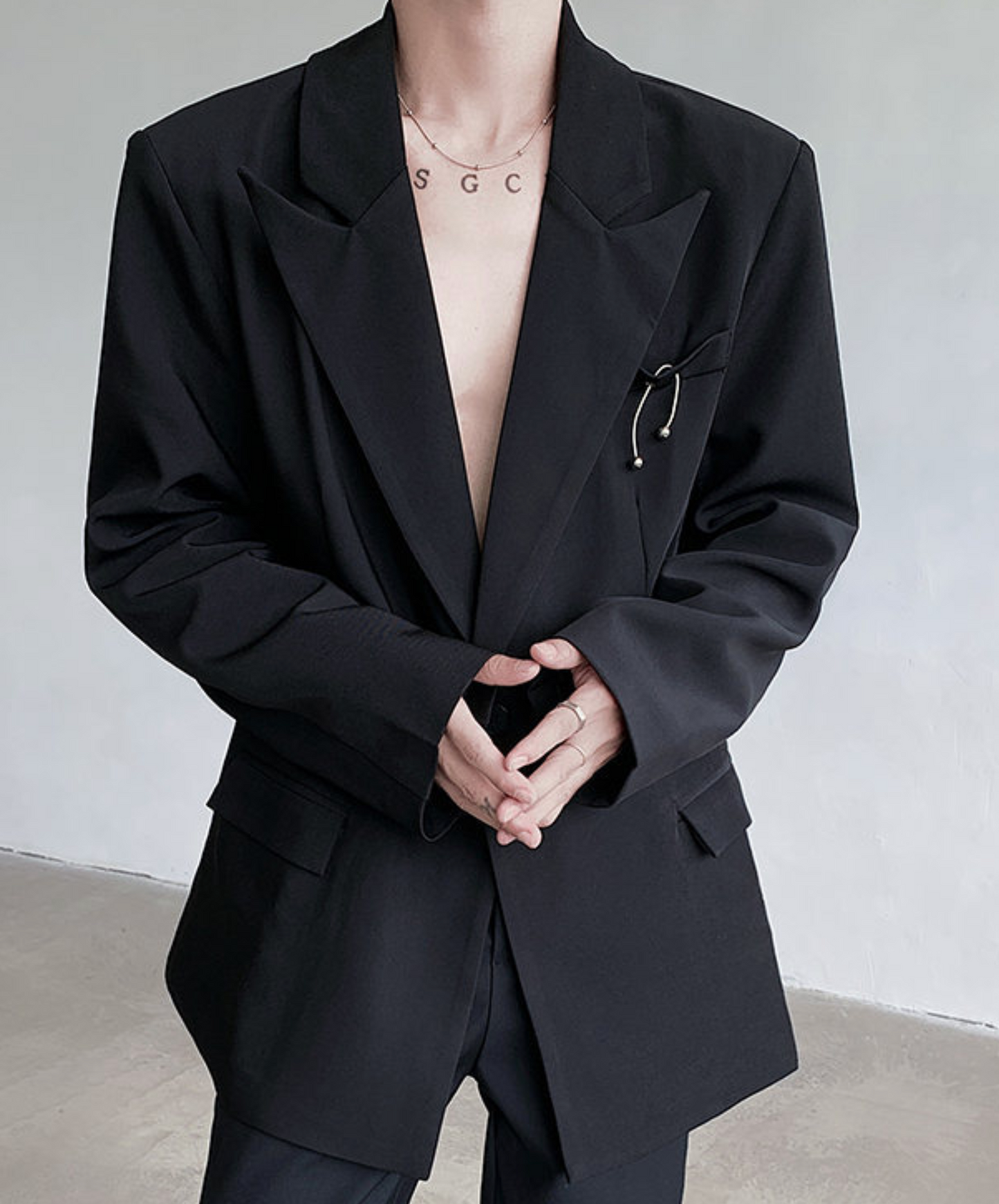 sharp lapel collar jacket EN2367
