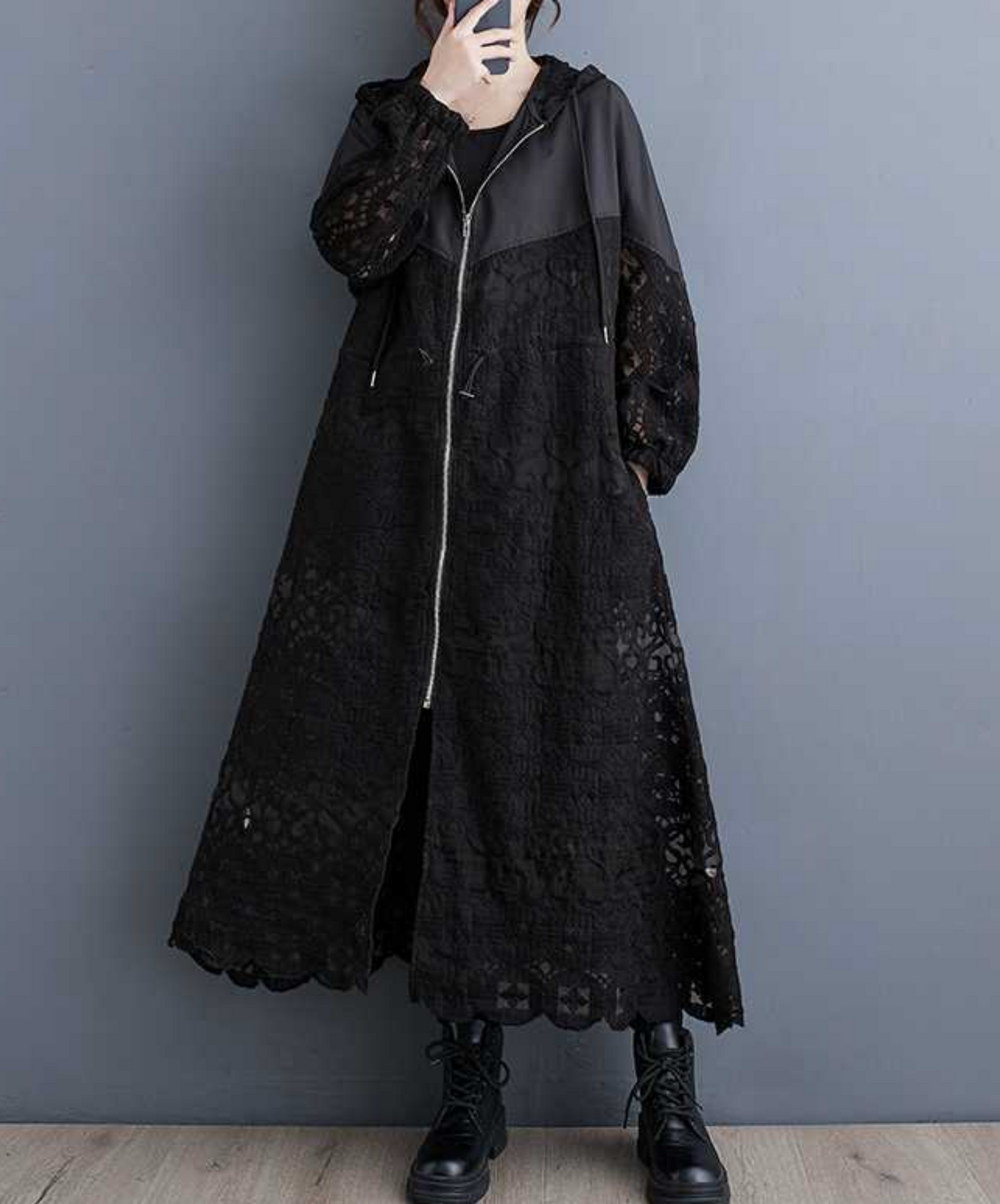 a line lacey hoodie EN2355