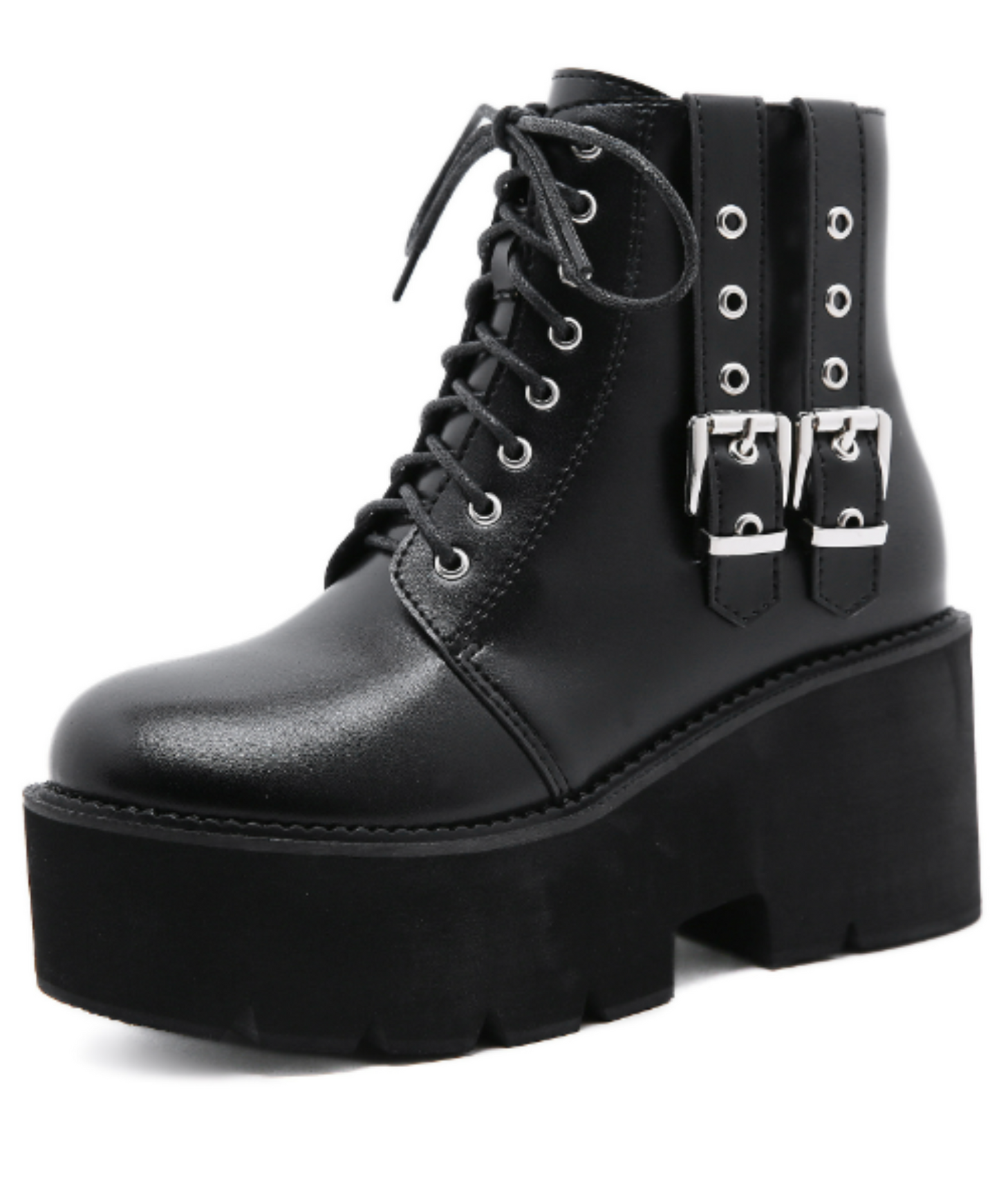 double buckle zip up boots EN1293
