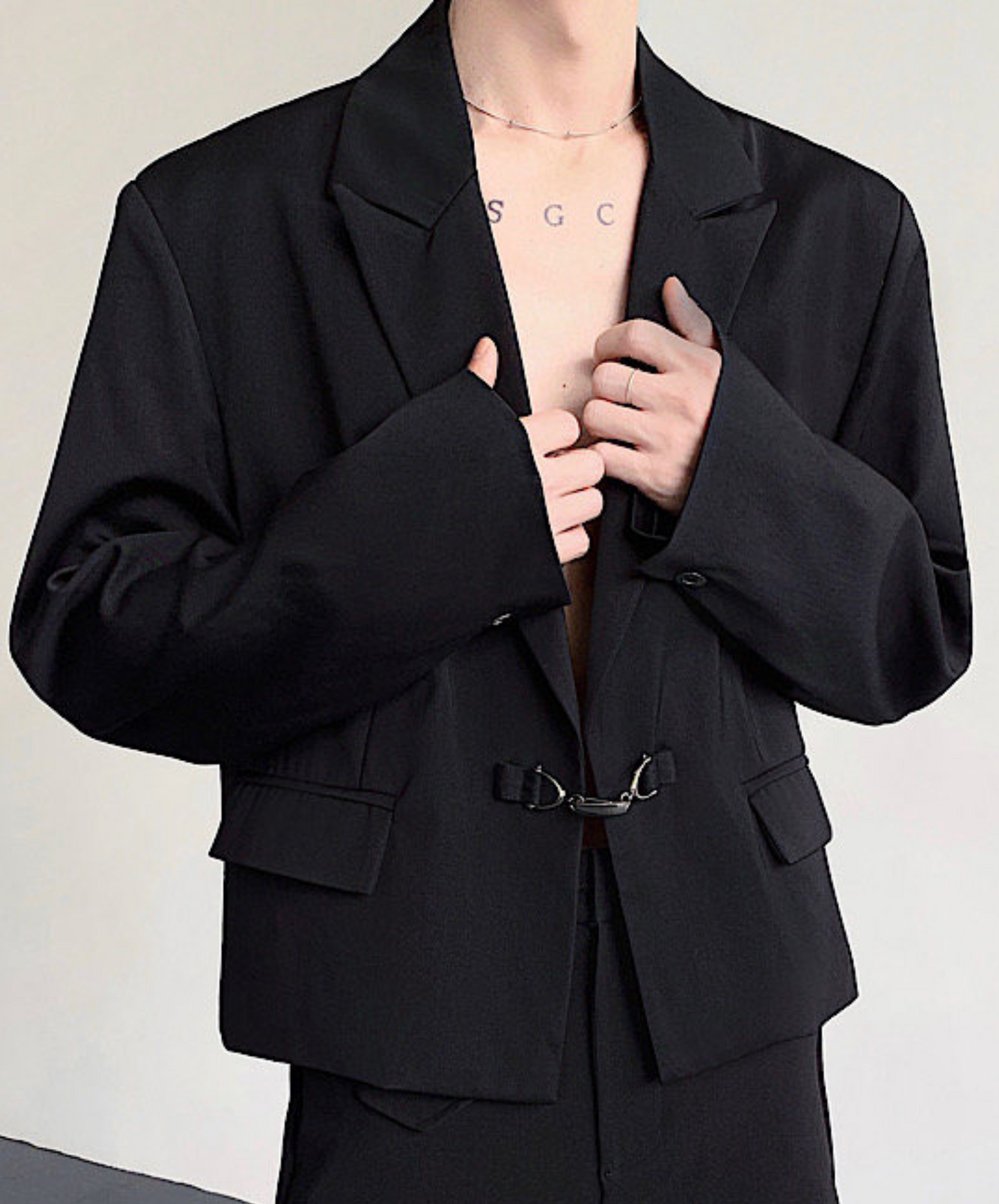 silver buckle loose jacket EN2472