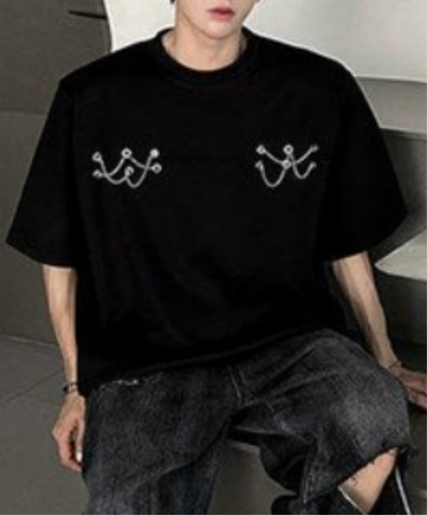 metal chain rope design t-shirt EN2238