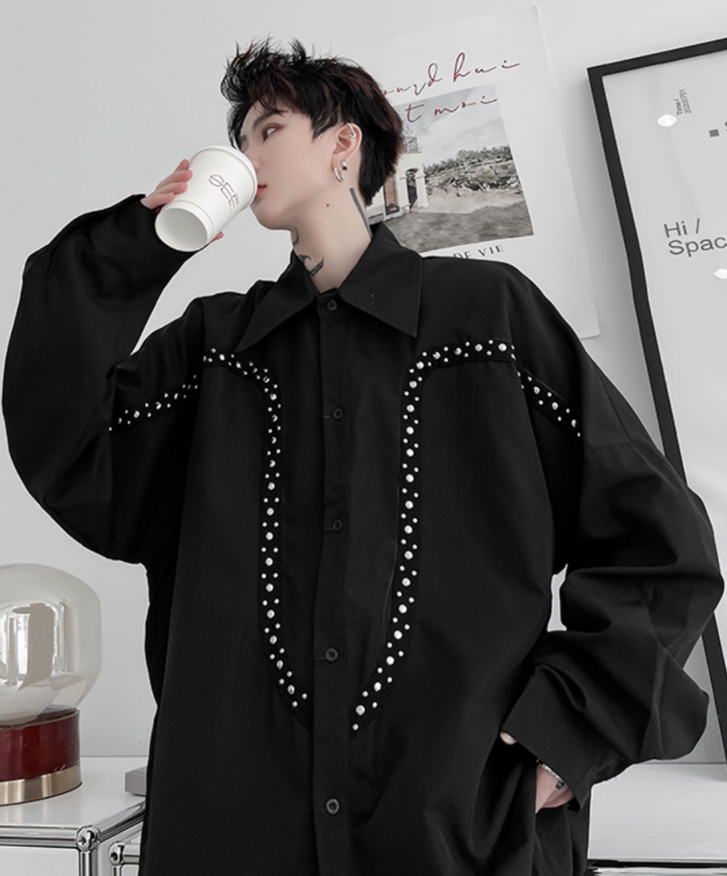 rivet stitch design shirt EN2059