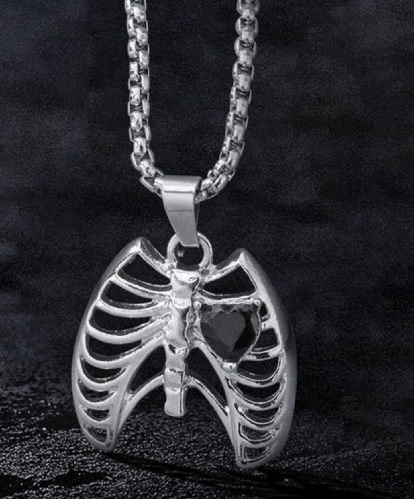 lung and heart silver necklace EN2278