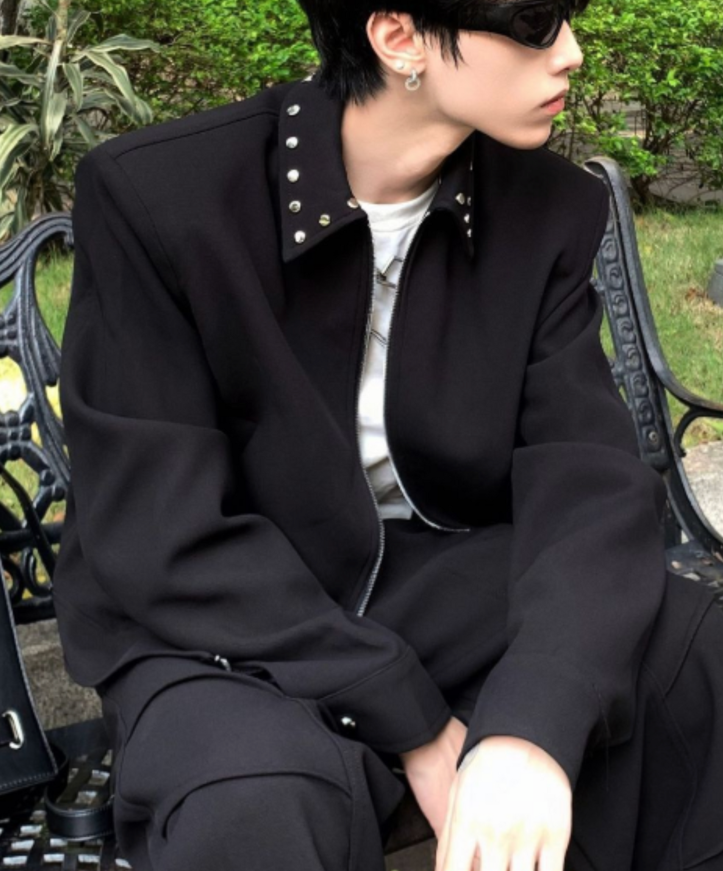 rivet decorative collar jacket EN2441