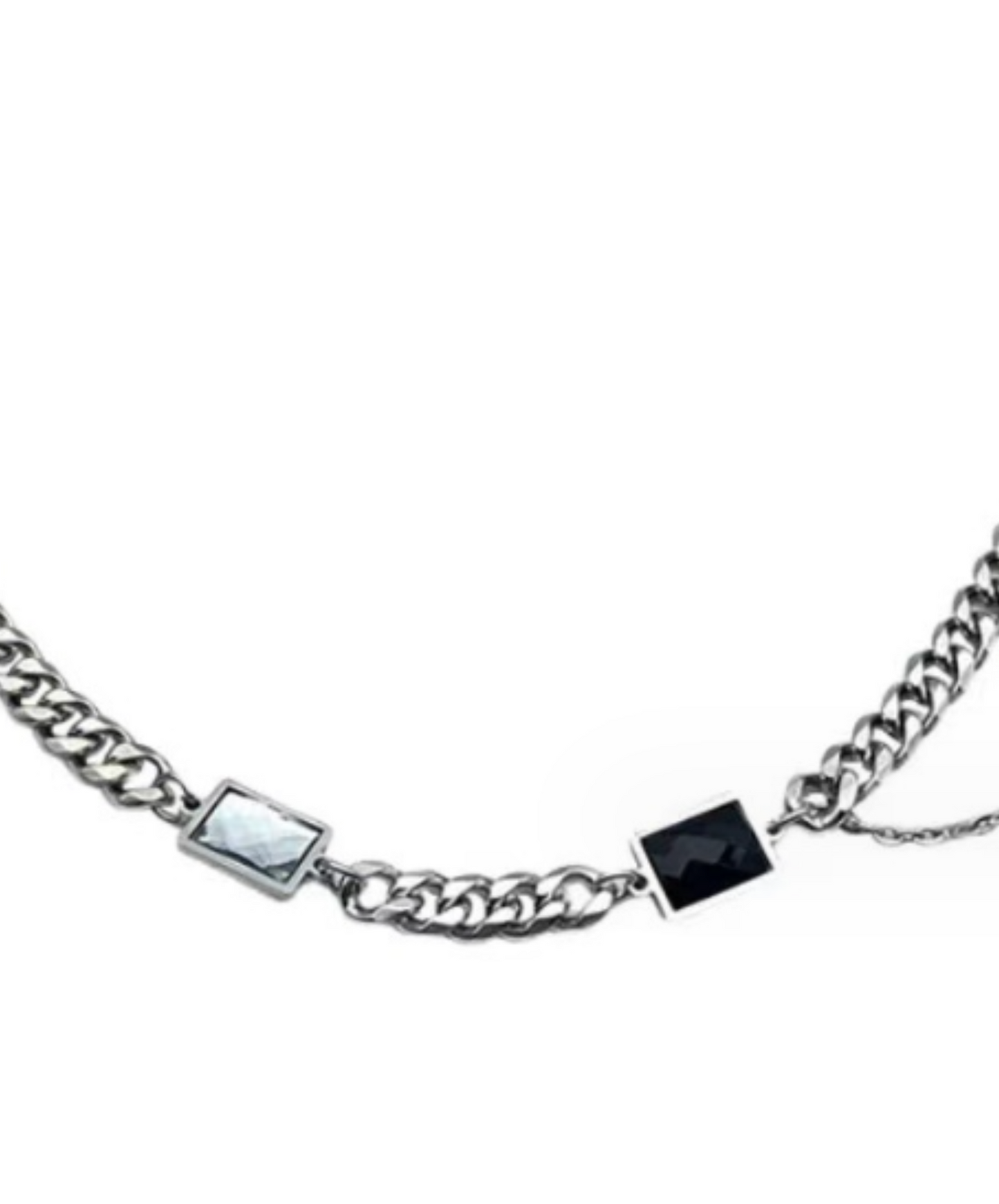 monochrome rectangular stone necklace EN1459