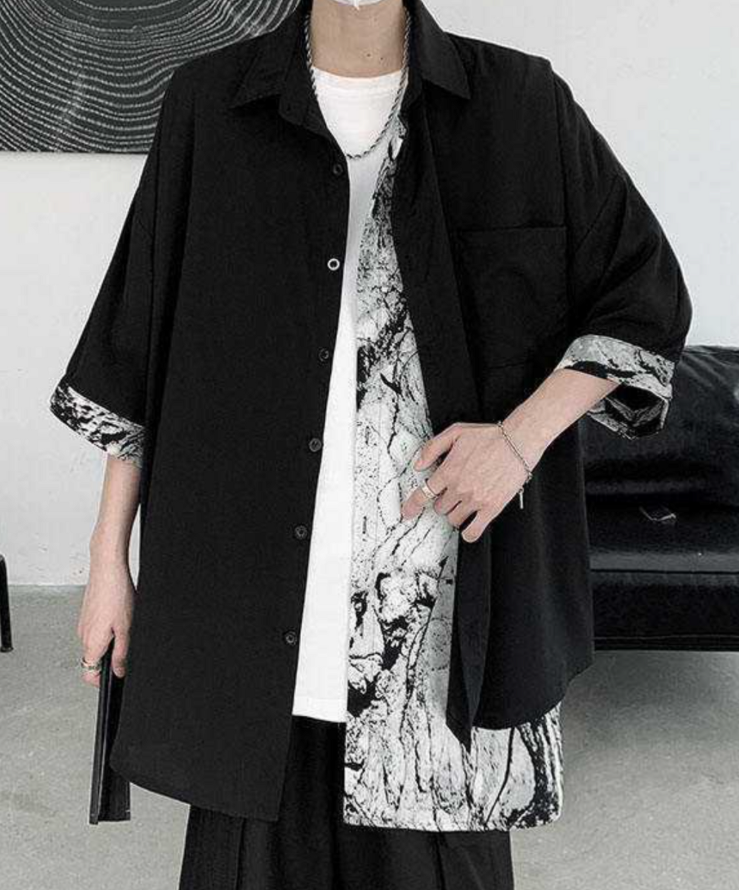 ink painting design fake two piece shirt EN1759