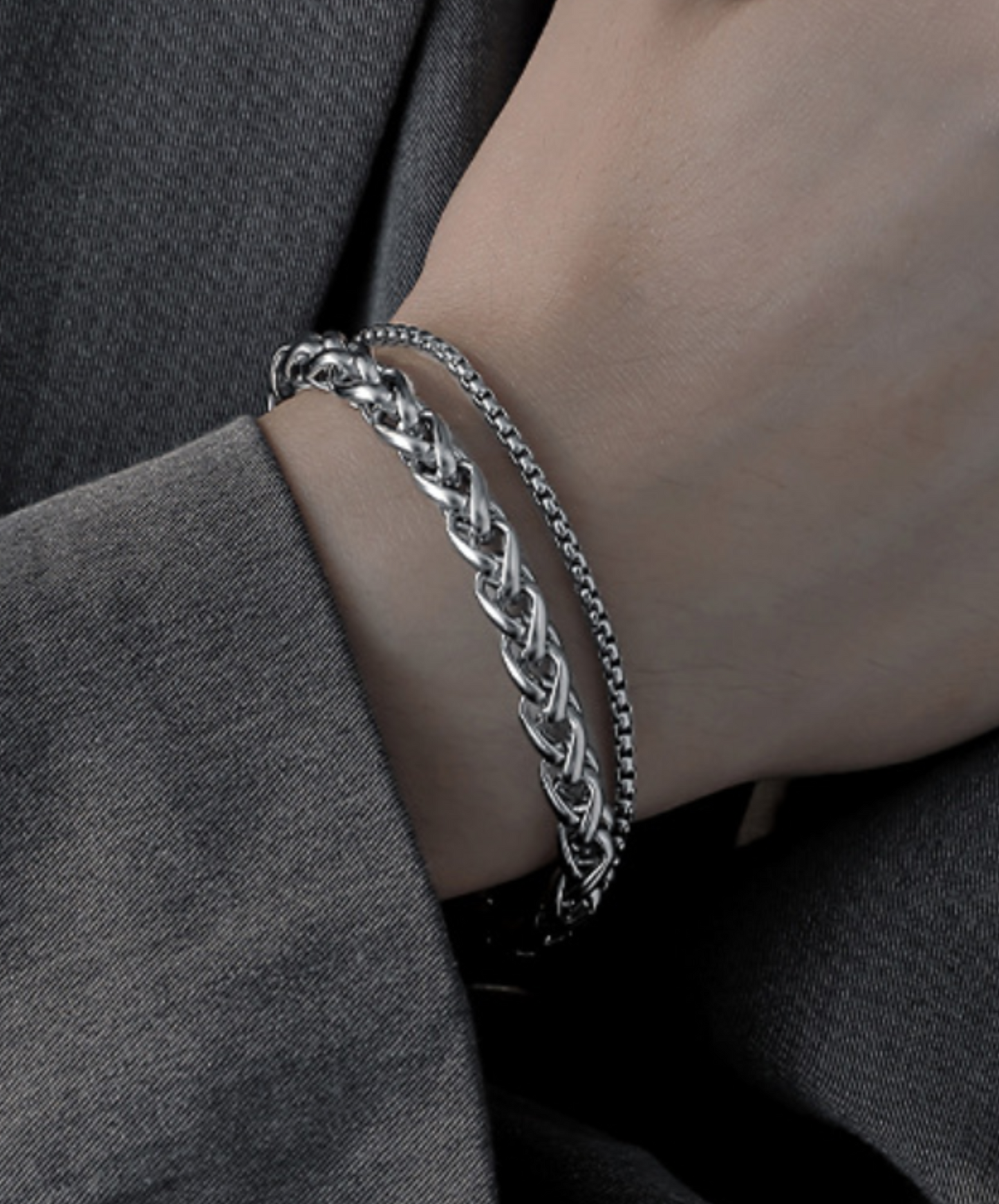 retro keel motif double bracelet EN1596