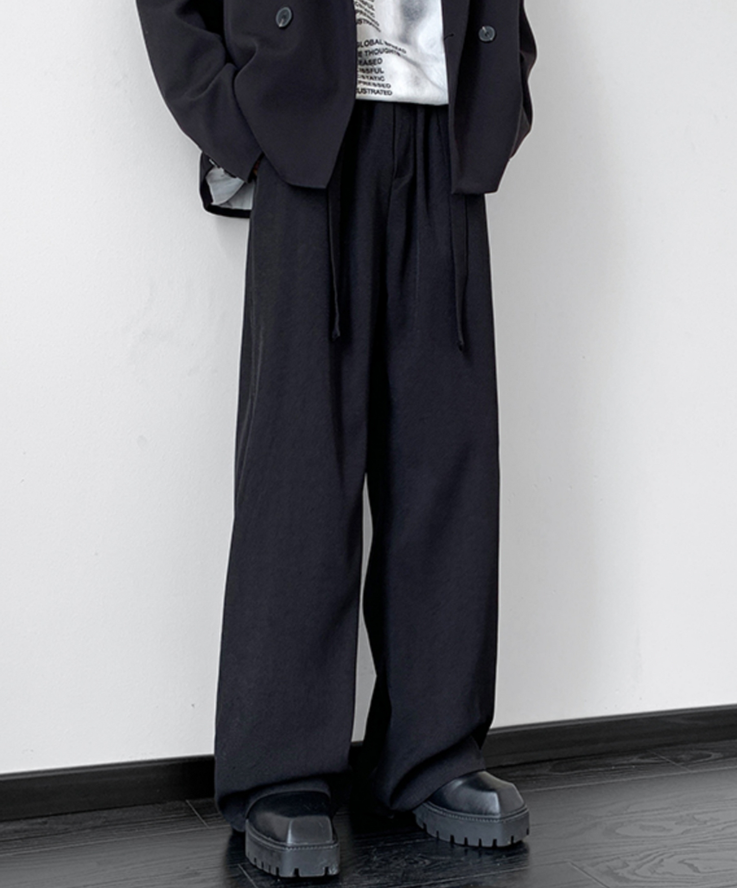 wide thin with waist strap pants EN1684