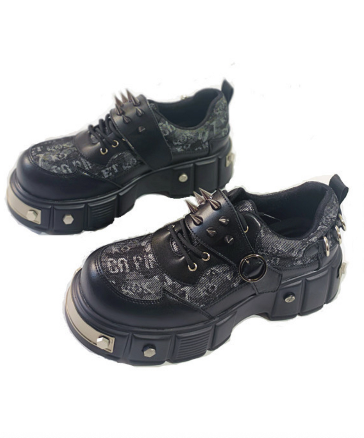 stud-decorated English letters shoes EN2197