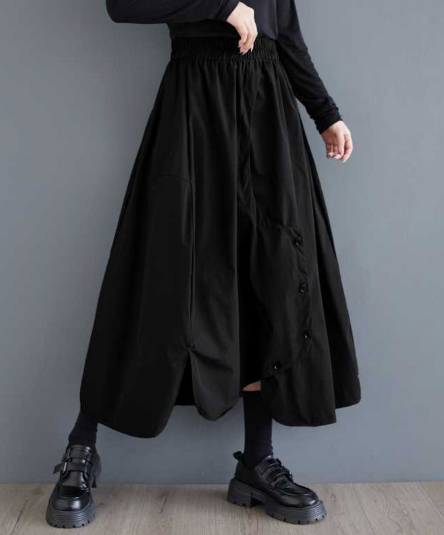 Irregular button design a-line skirt EN2291