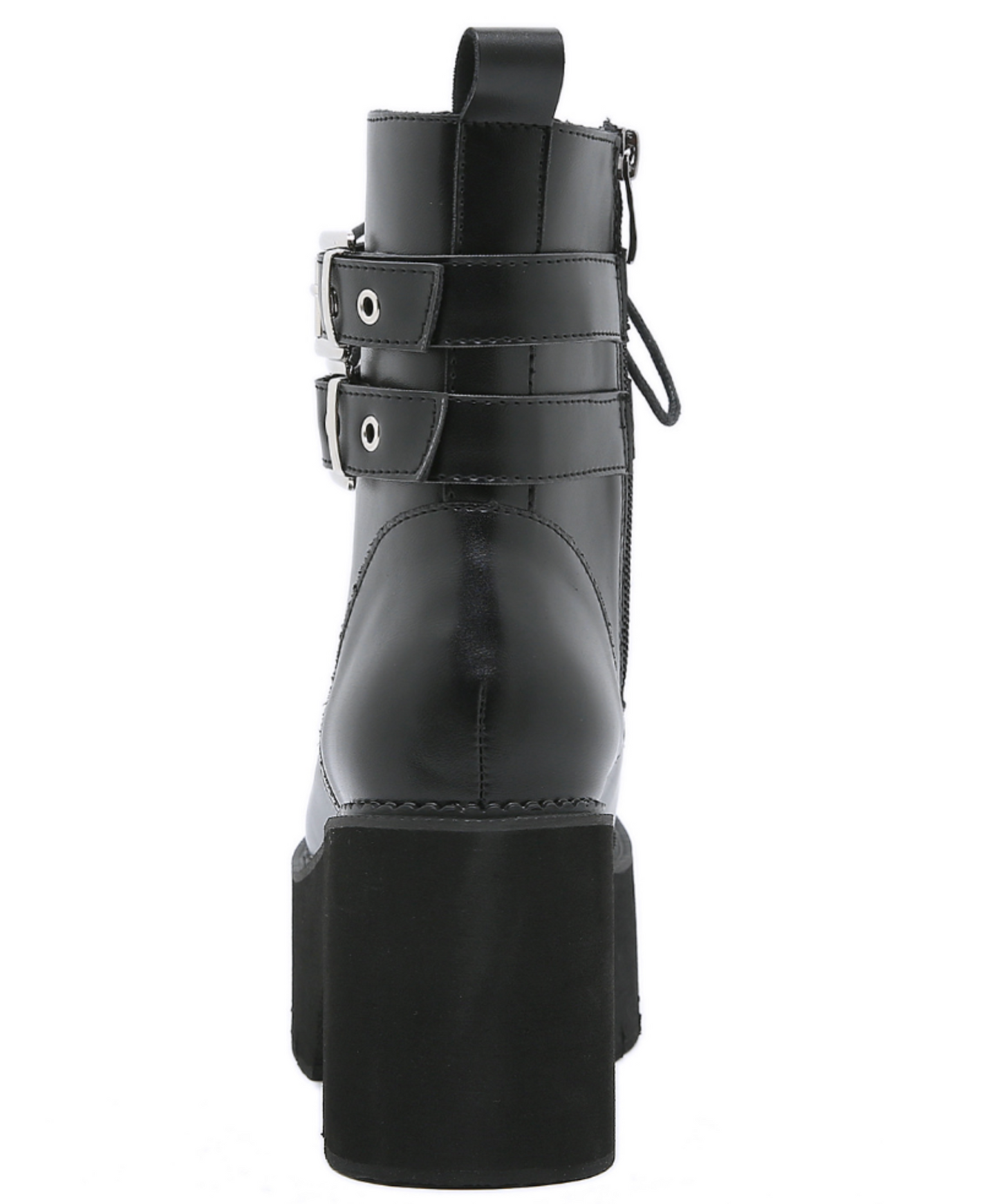 simple double belt design zip up boots EN2315
