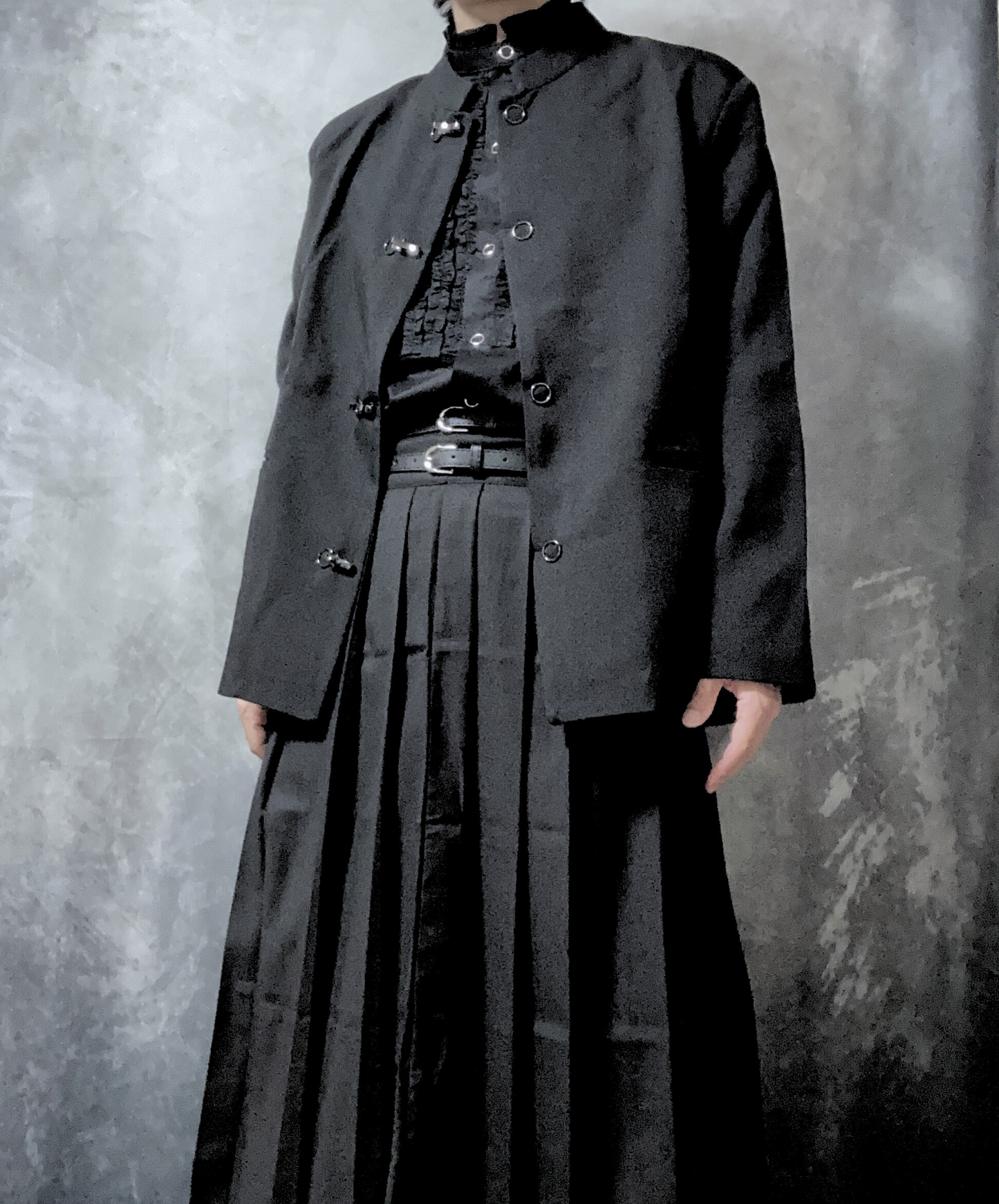【style52】dark mode outfit set EN1849(jacket + shirt + skirt set)