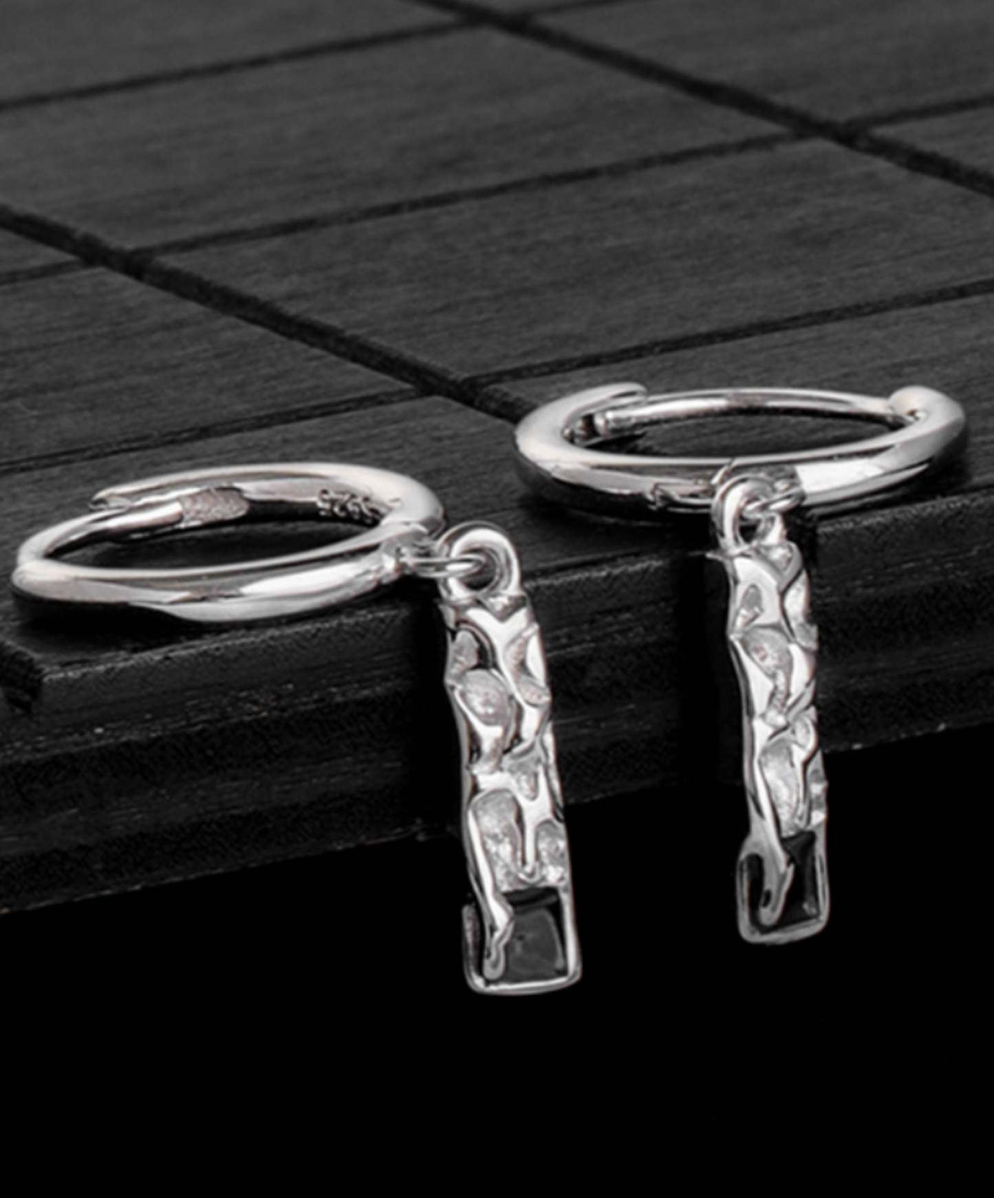 sterling silver wave pattern earrings EN2343