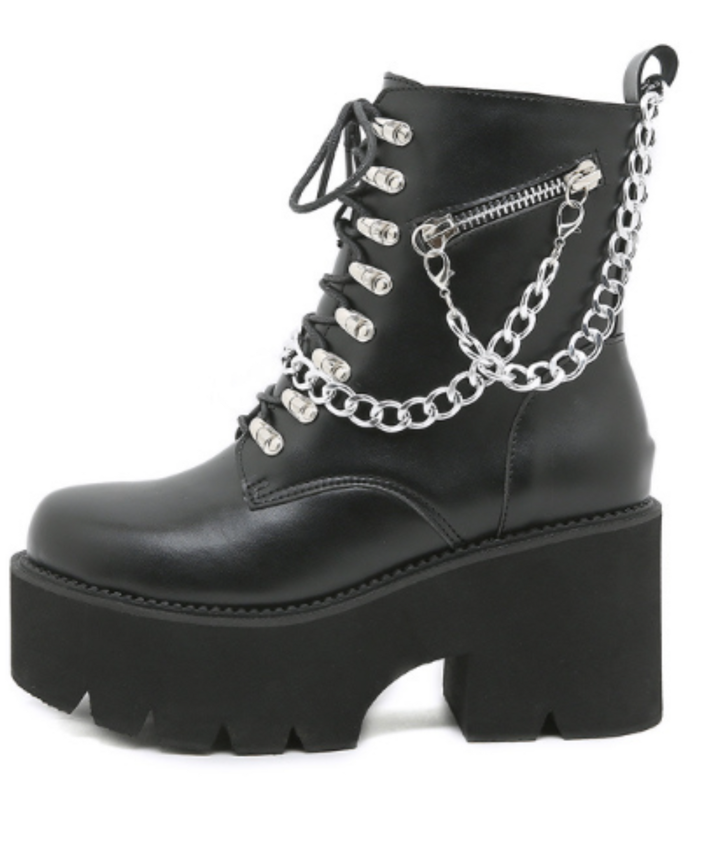 metal chain cross design boots EN1272