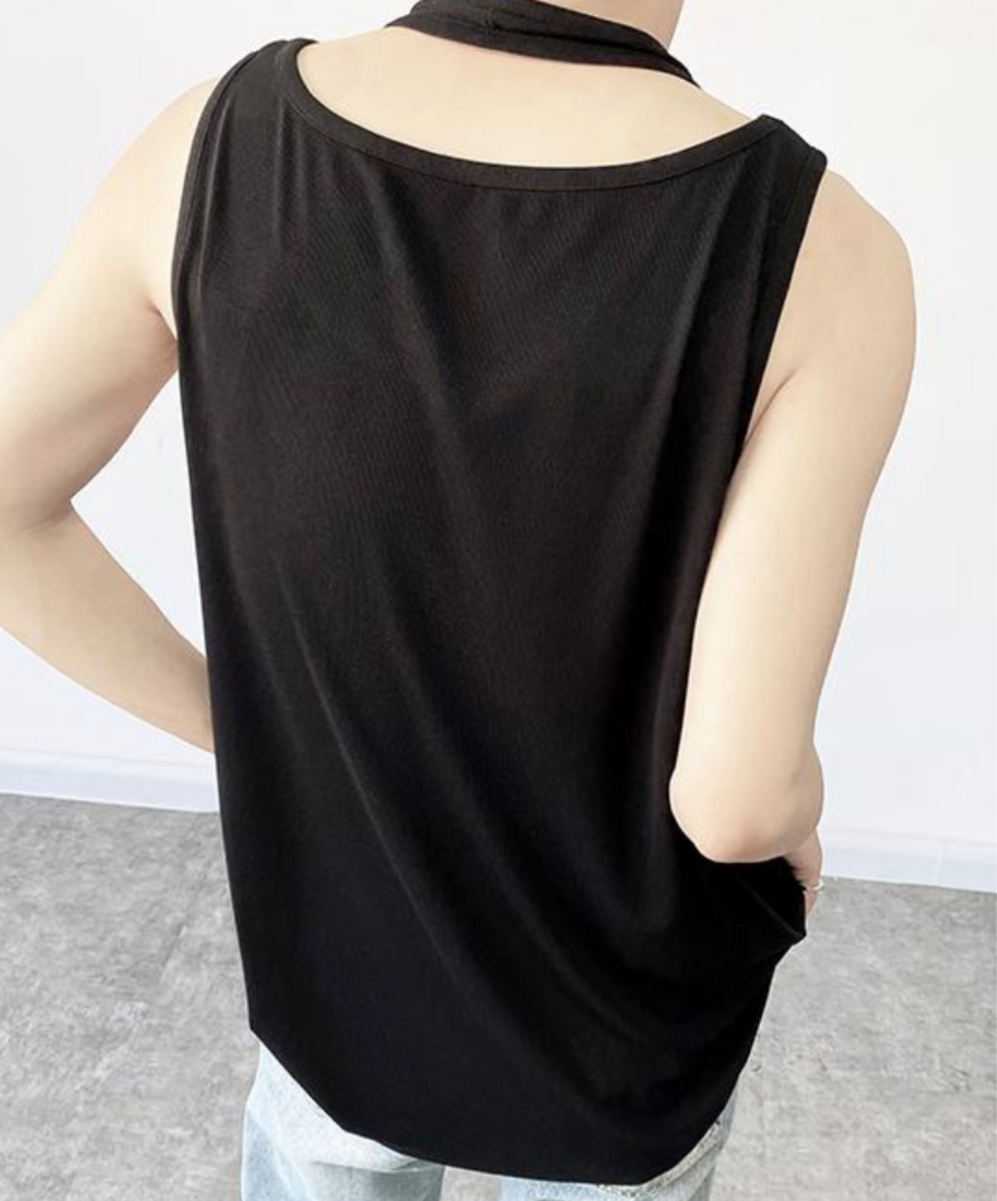 fake two piece sleeveless shirt EN2093