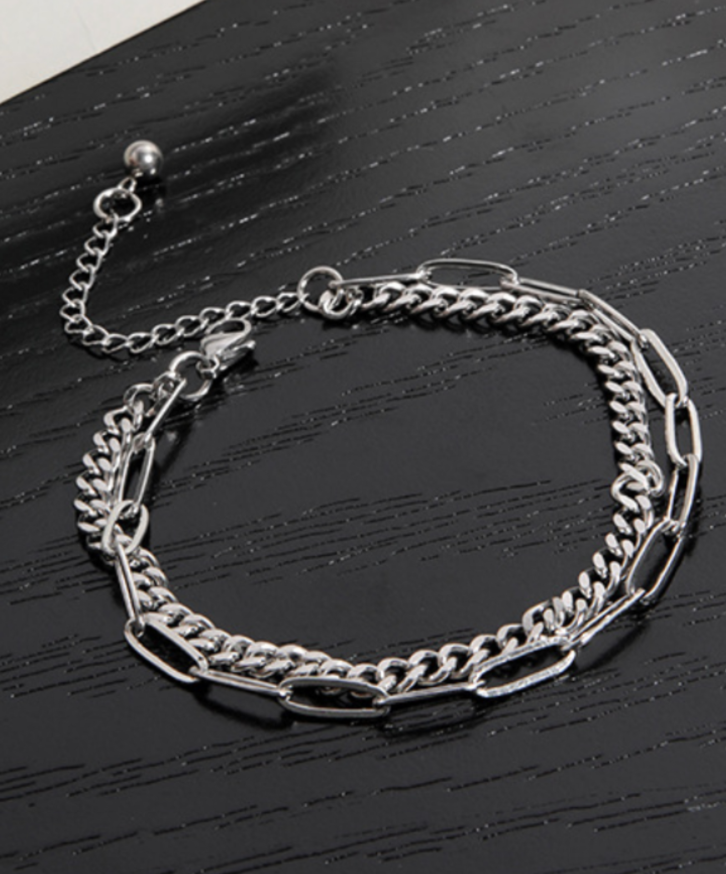 overlapping double chains bracelet EN2296