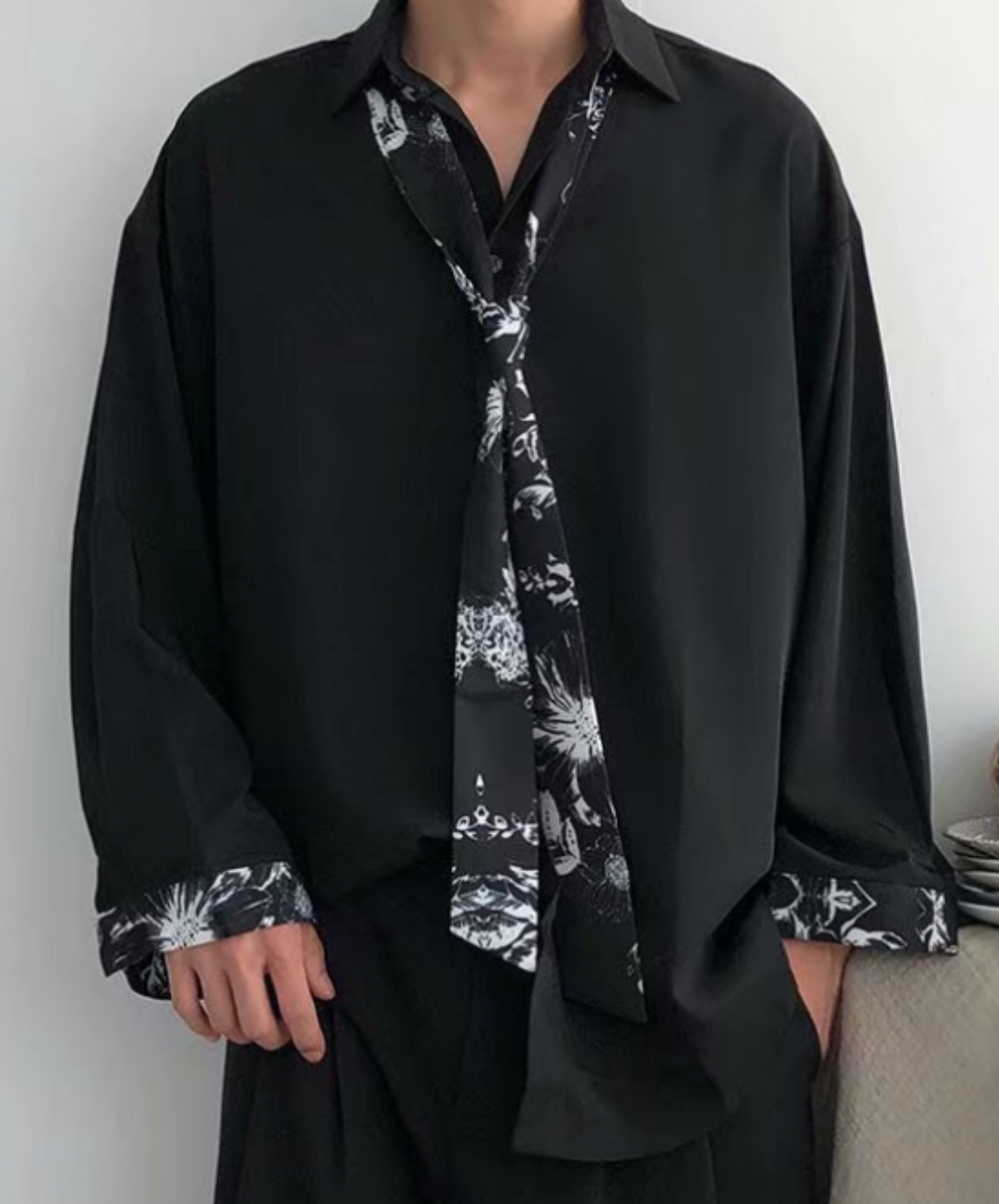 Includes splicing design tie shirt EN2383