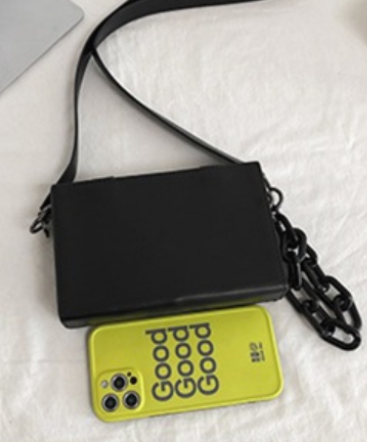 chain decoration small square shoulder bag EN1445