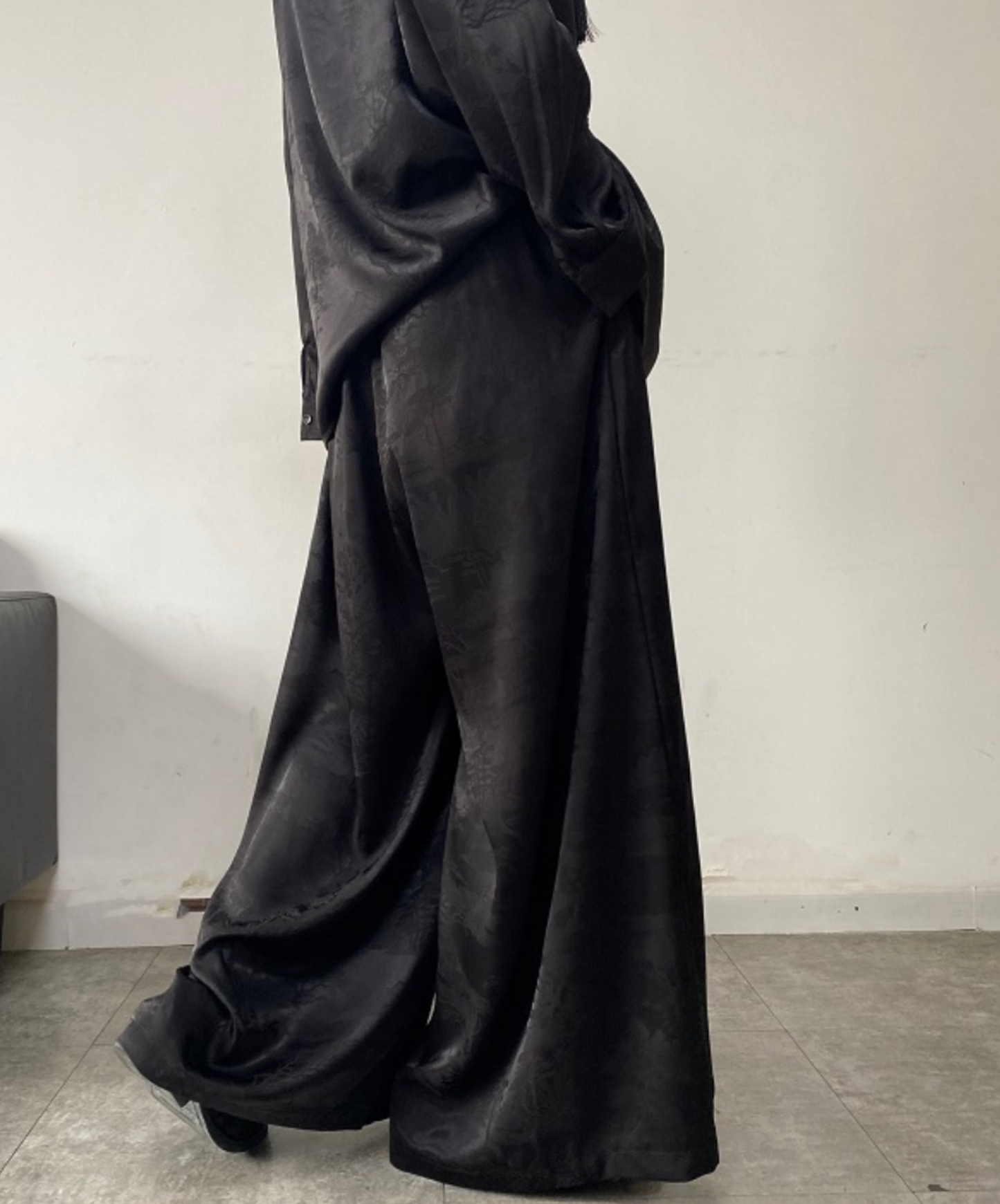 with chinese style printed tassel long pants EN1518