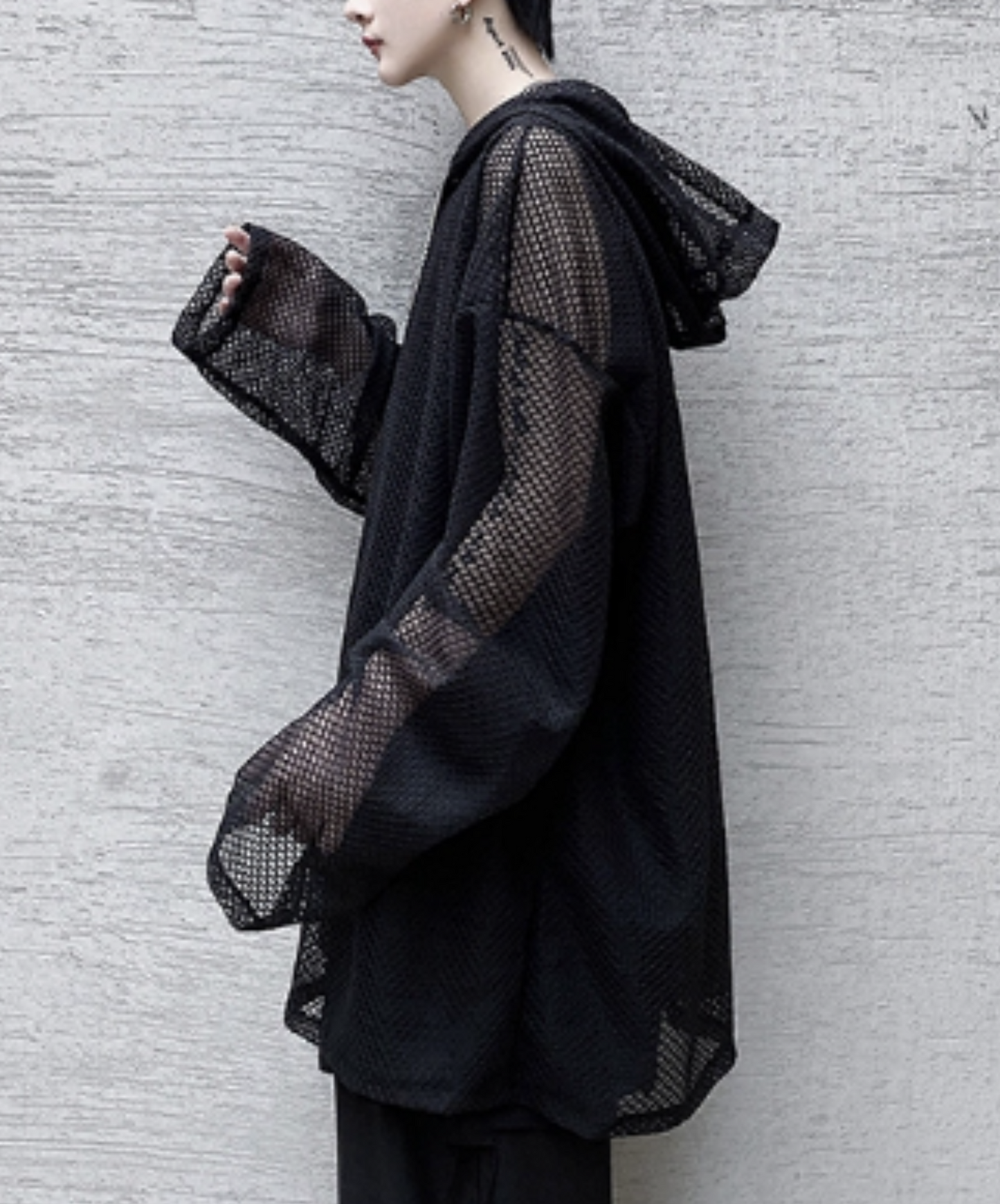 dark mesh hoodie EN1133