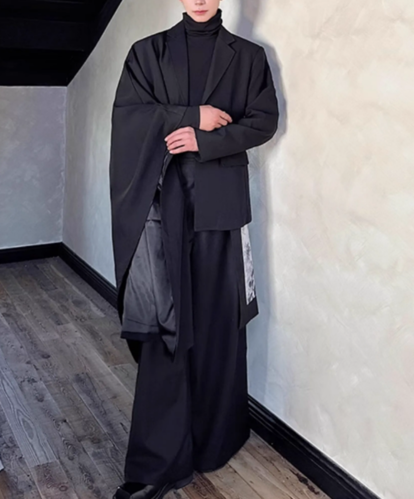 dark asymmetrical jacket EN1872