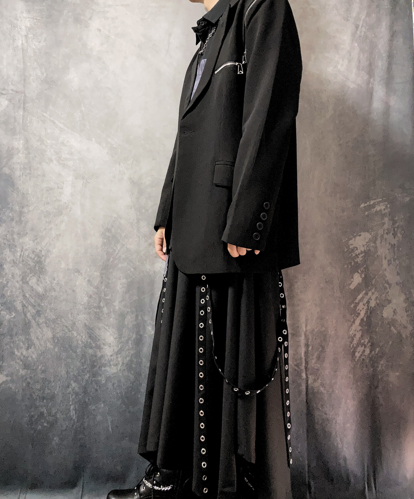 【style59】dark mode outfit set EN1862(jacket + shirt + pants set)