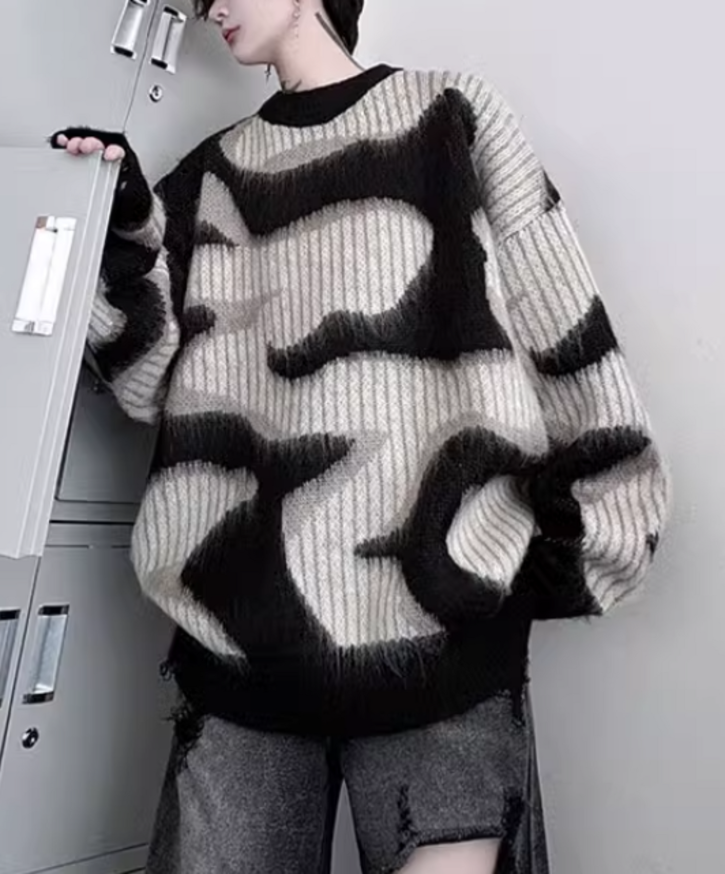 monotone marble sweater EN1873