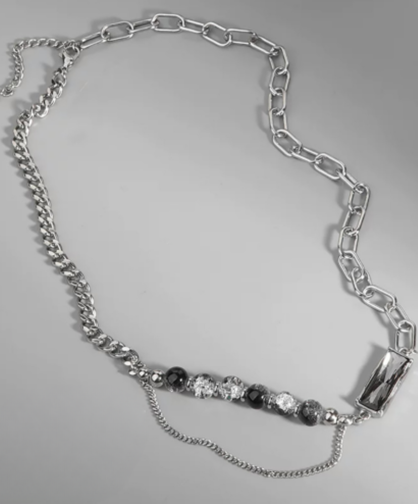 two layers of three types of chains necklace EN1978