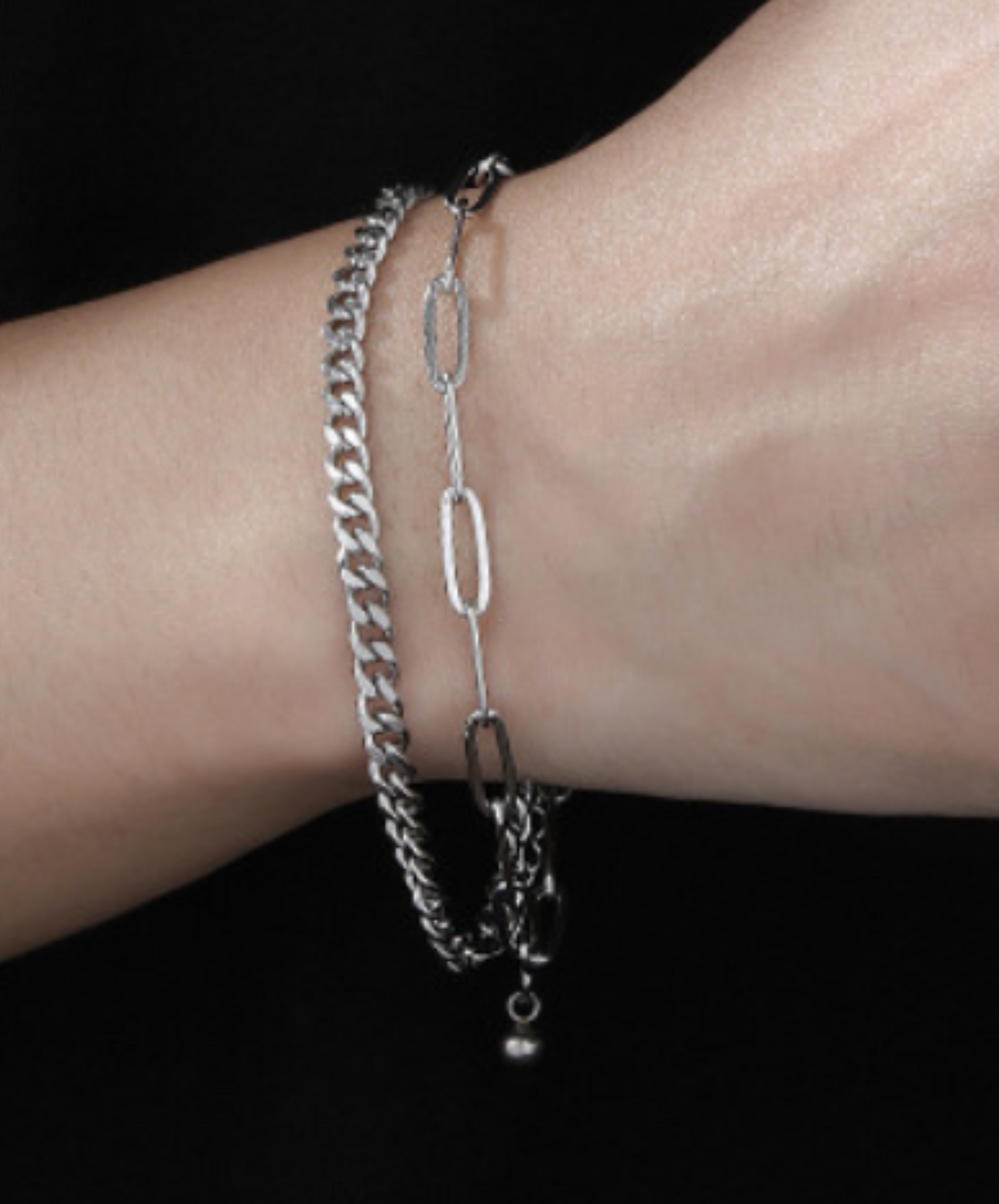 overlapping double chains bracelet EN2296