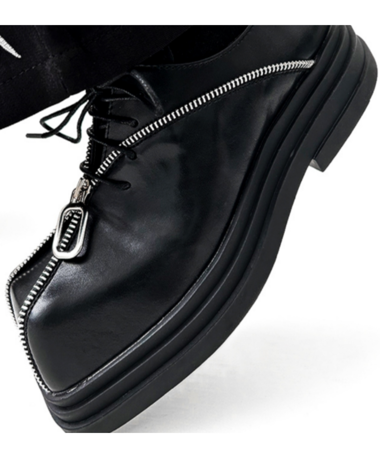 square head punk zipper design shoes EN1921