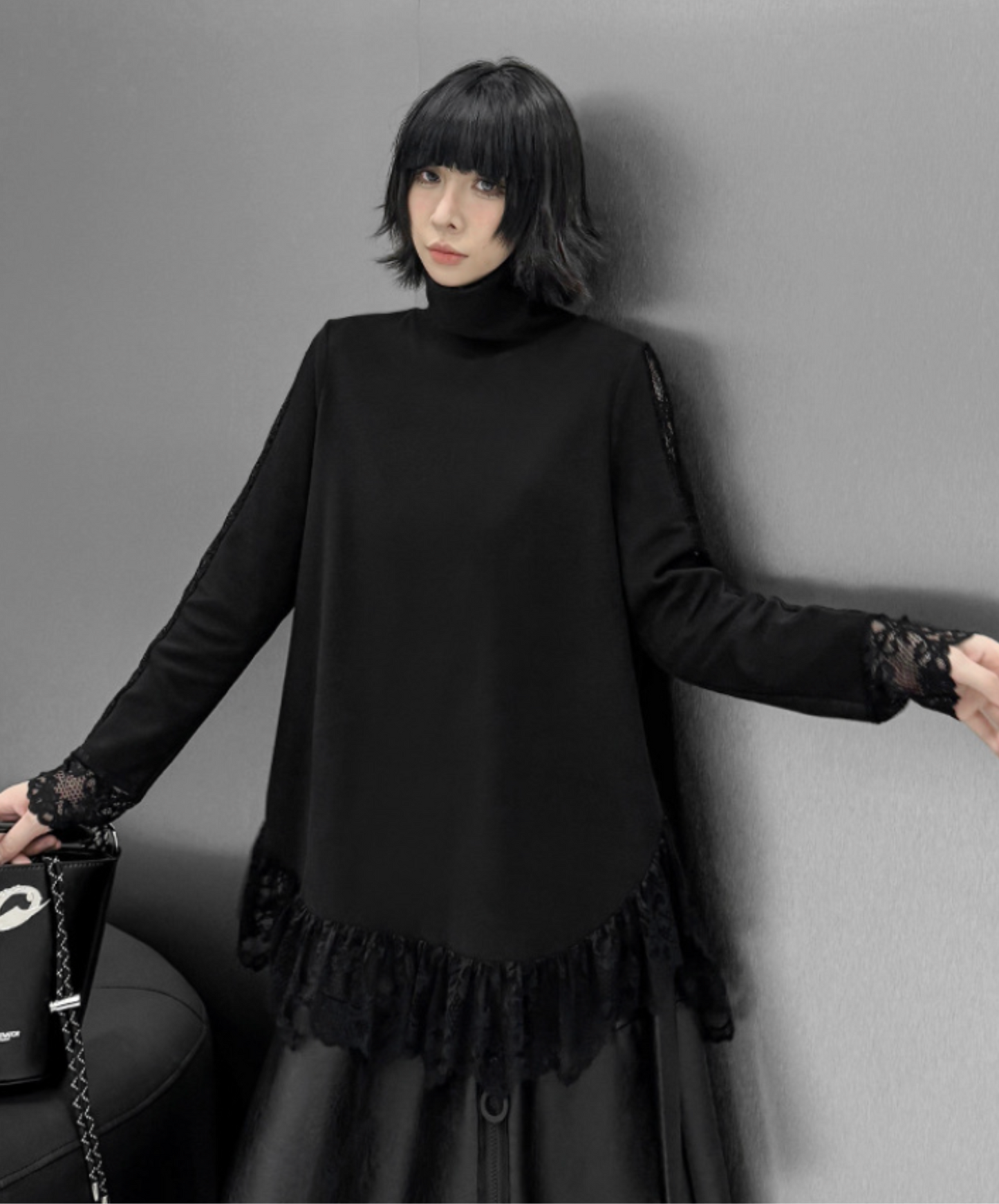 lace line frills t-shirt EN2446