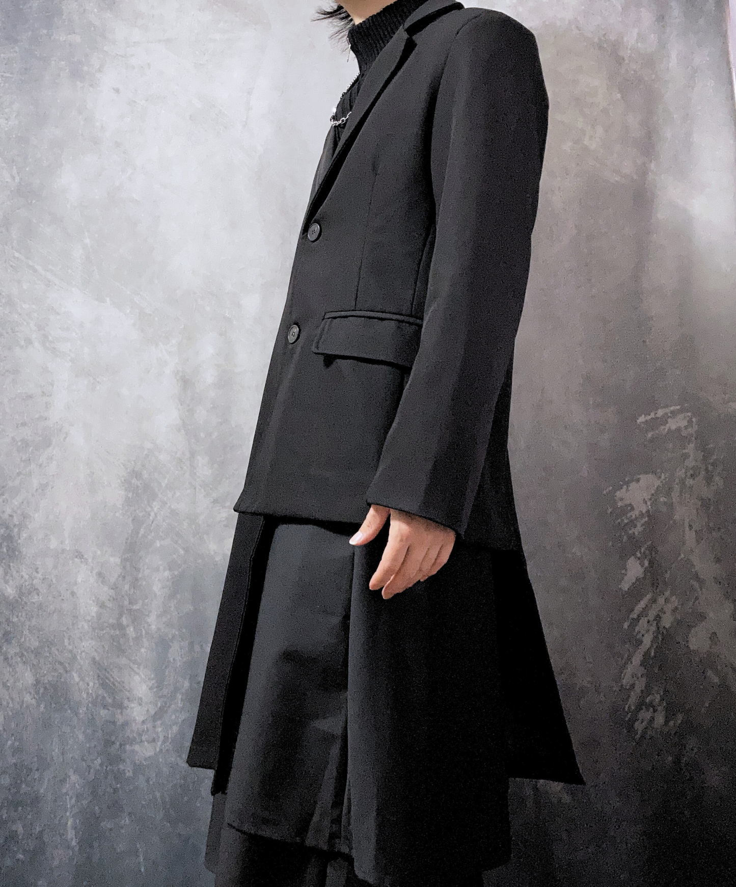 【style62】dark mode outfit set EN1877(jacket + sweater + pants set)