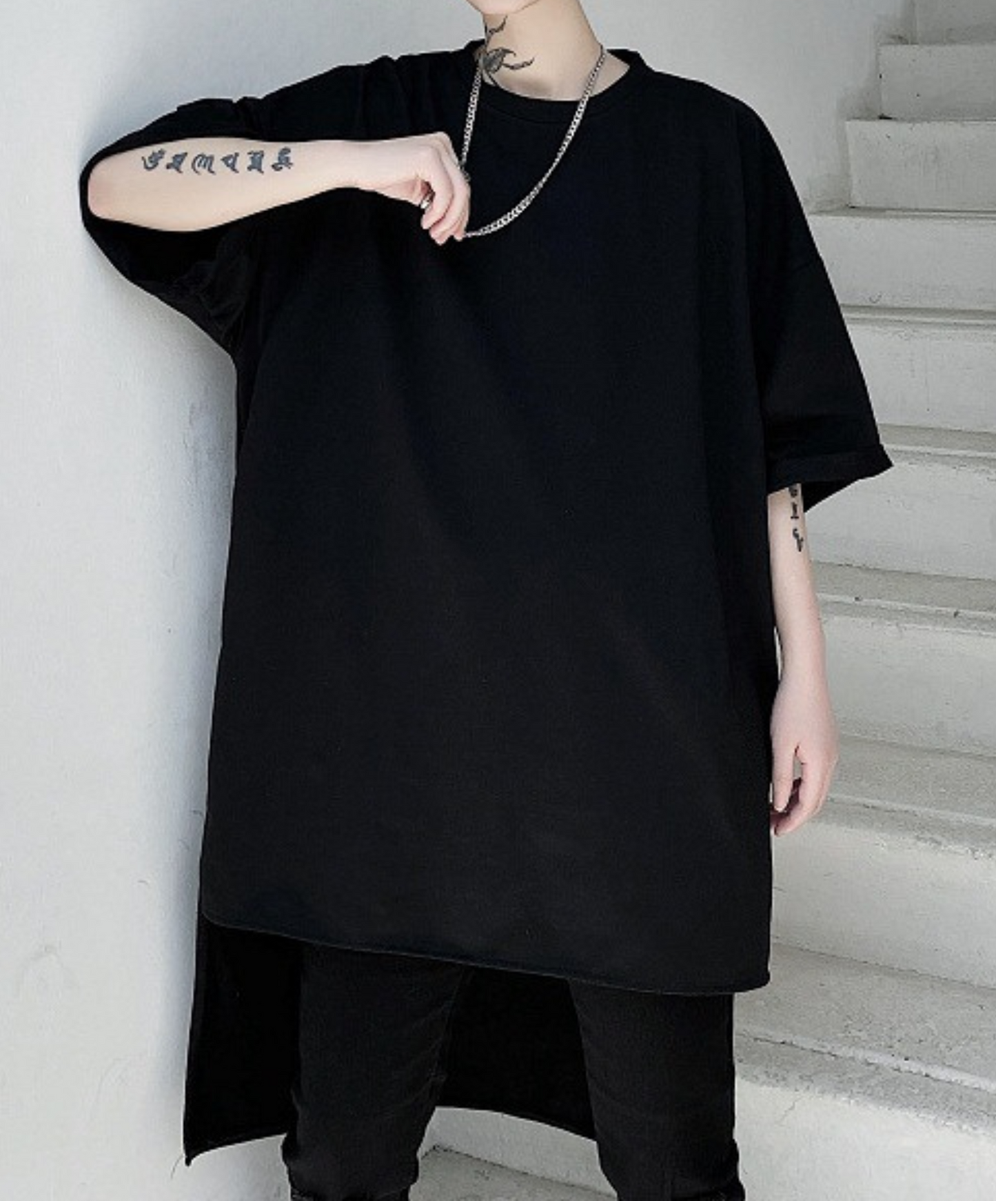 dark back long t-shirt EN1003