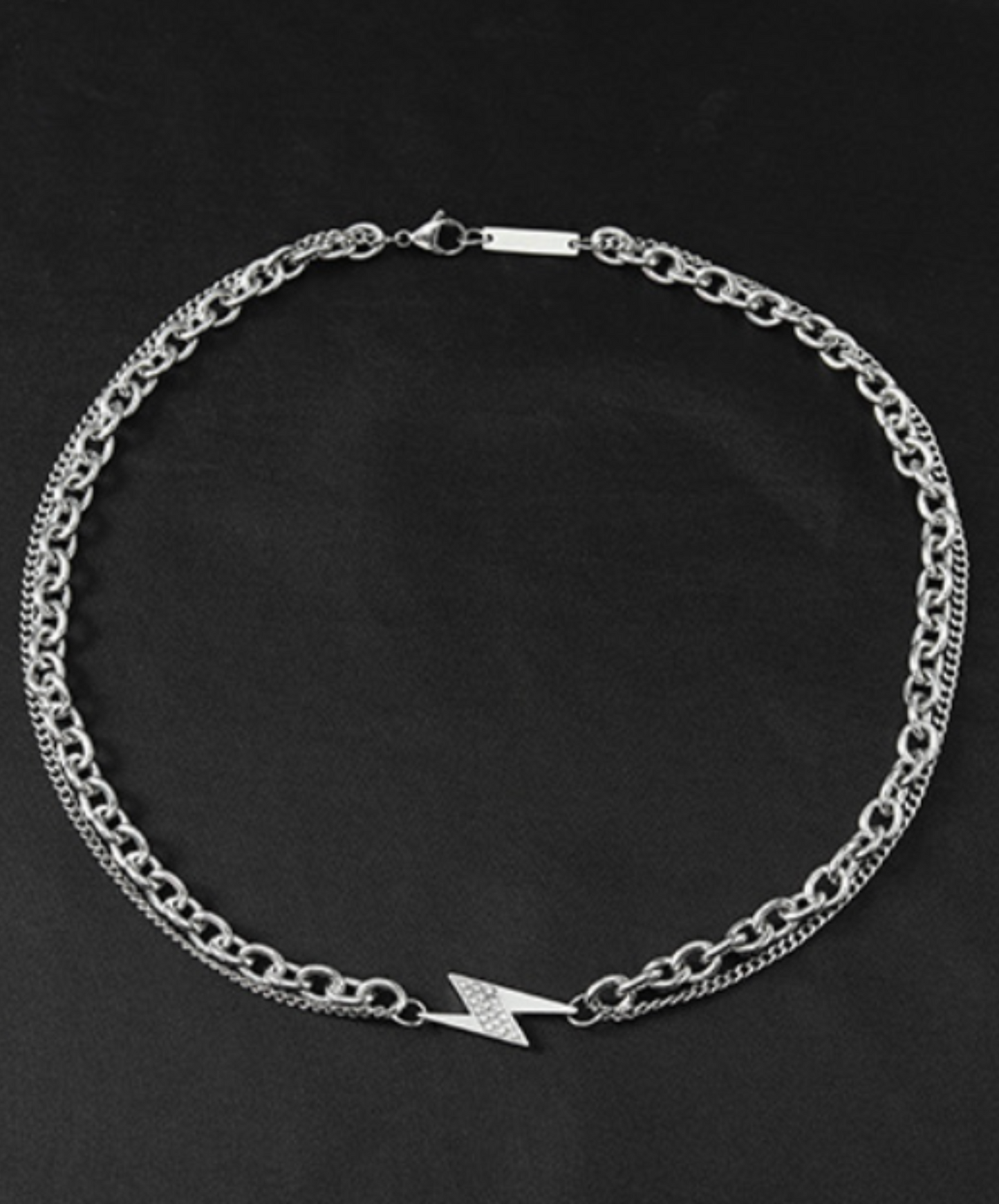 w chain lightning motif necklace EN2344