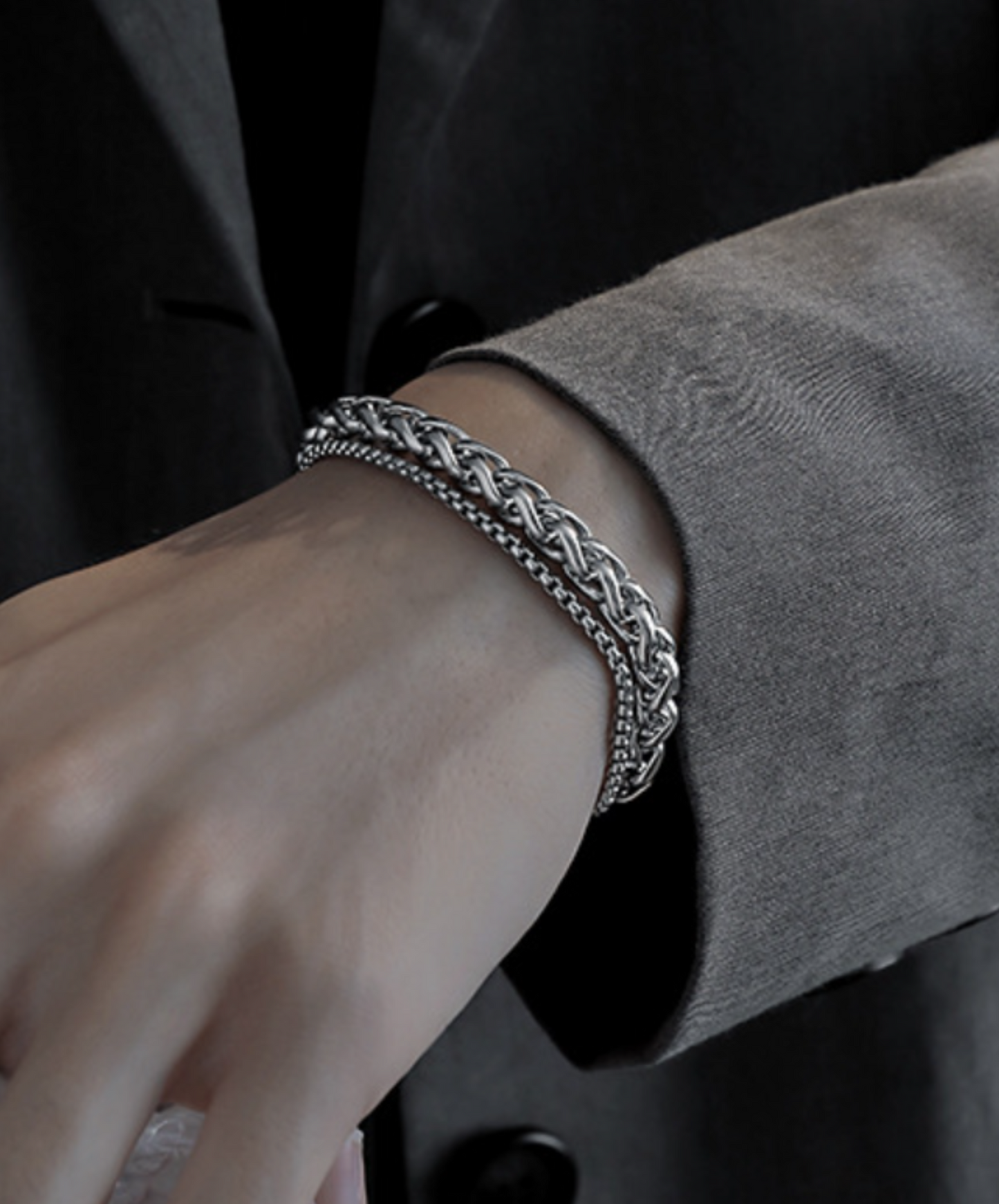 retro keel motif double bracelet EN1596