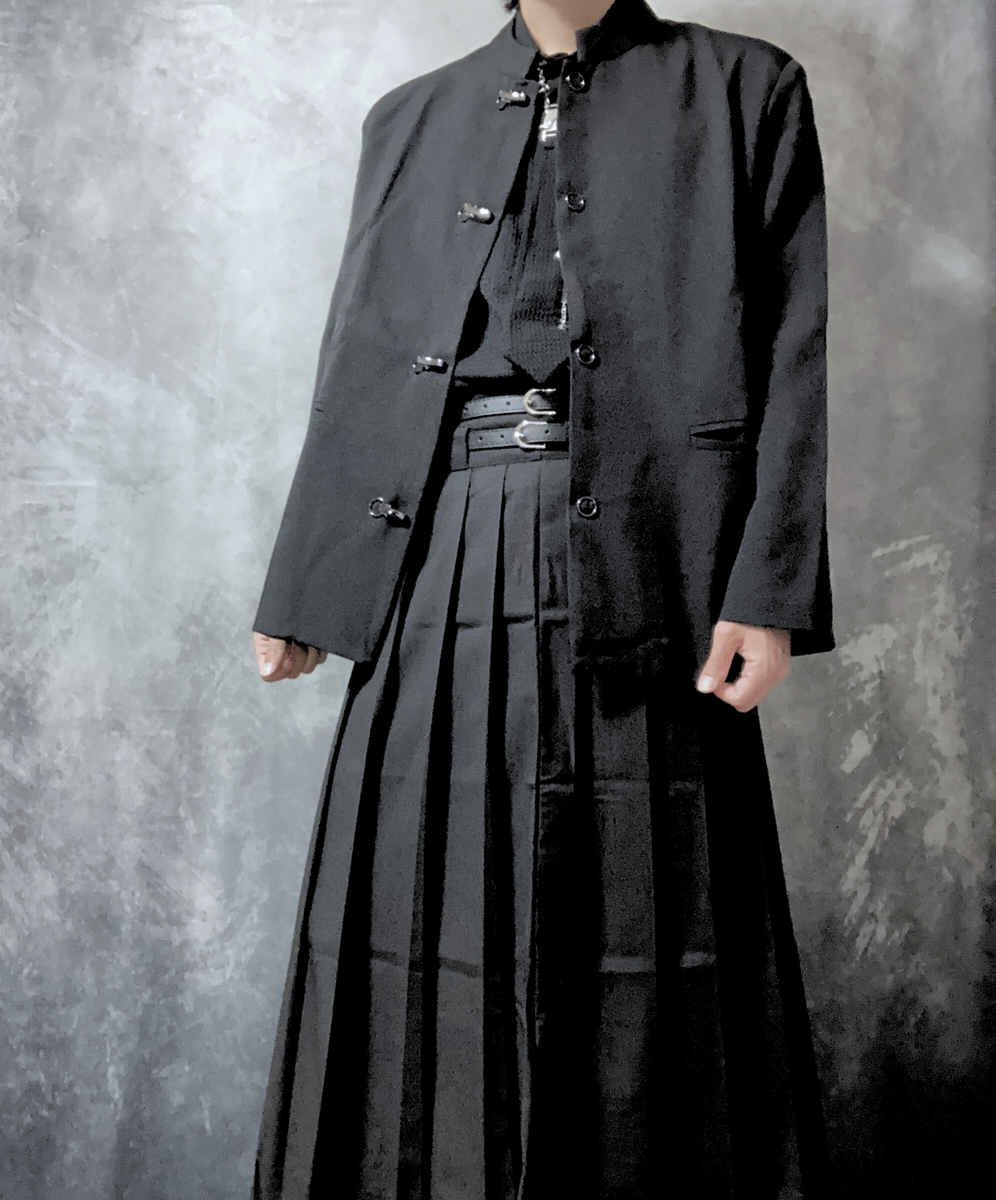 【style51】dark mode outfit set EN1848(jacket + shirt + skirt set)