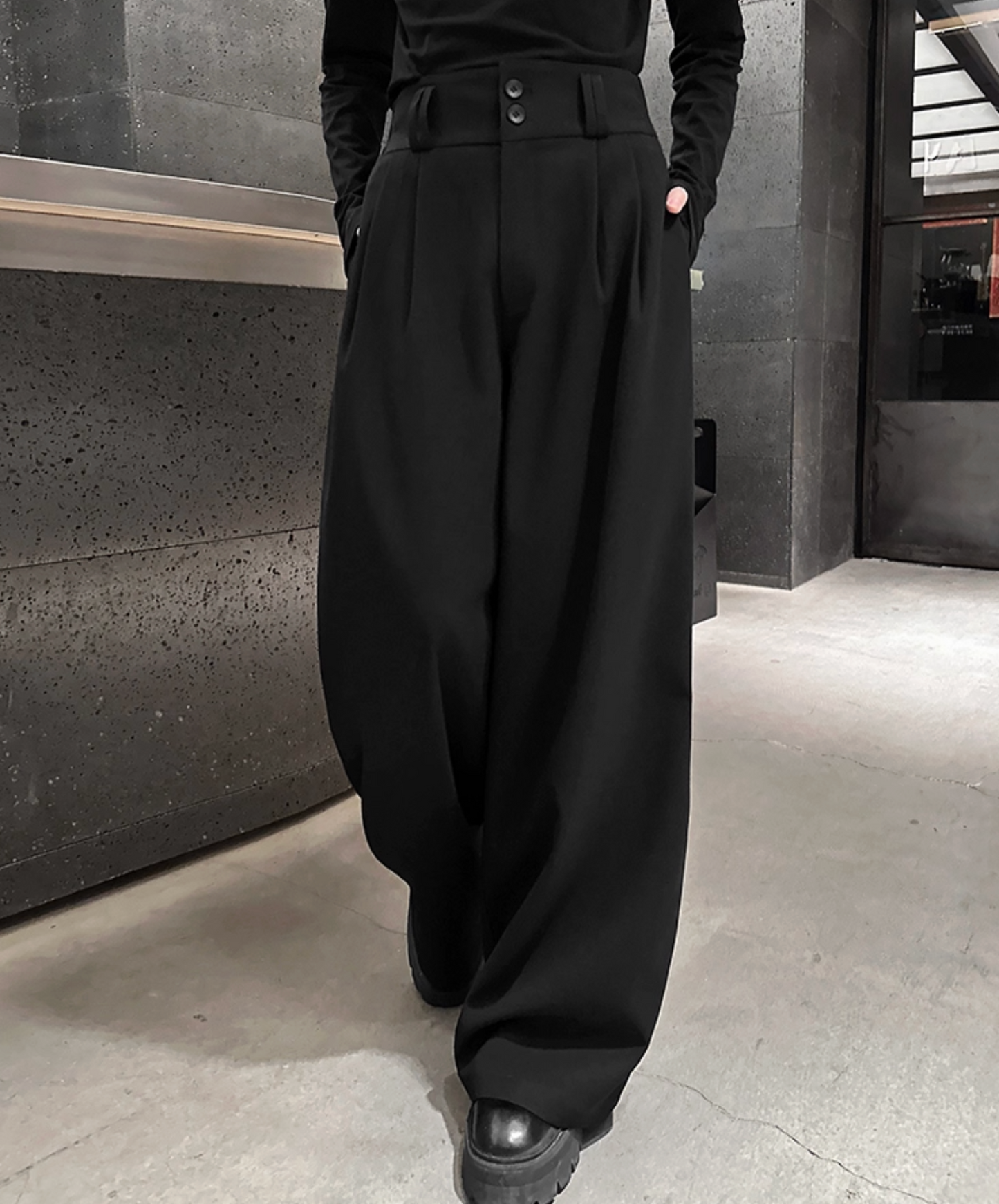 casual pleated wide pants EN2436