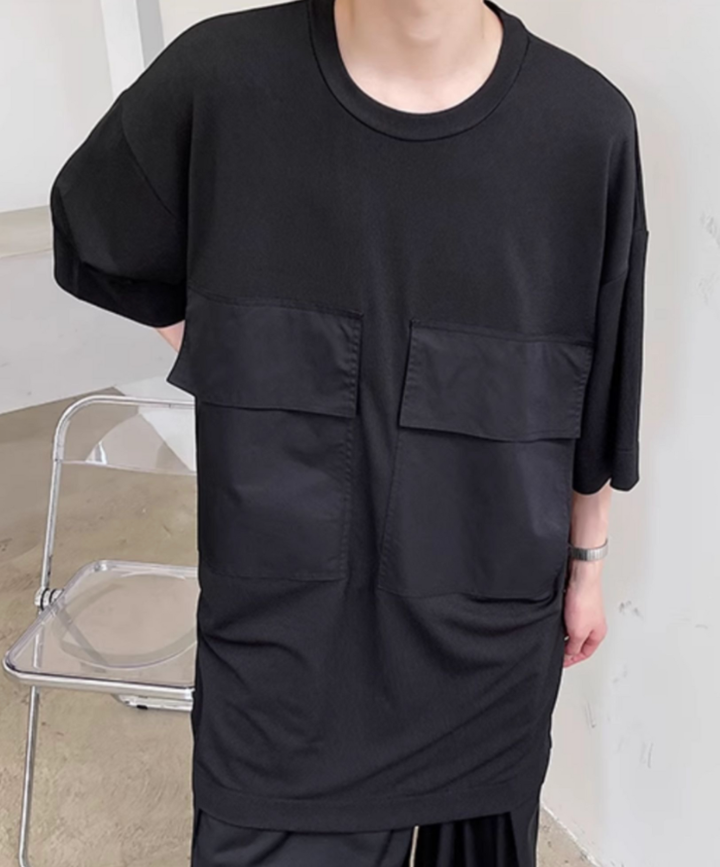 super big pocket long t-shirt EN2110