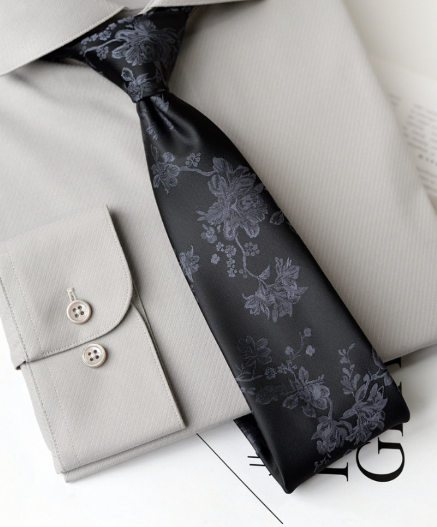 dim darkness flower necktie EN1907