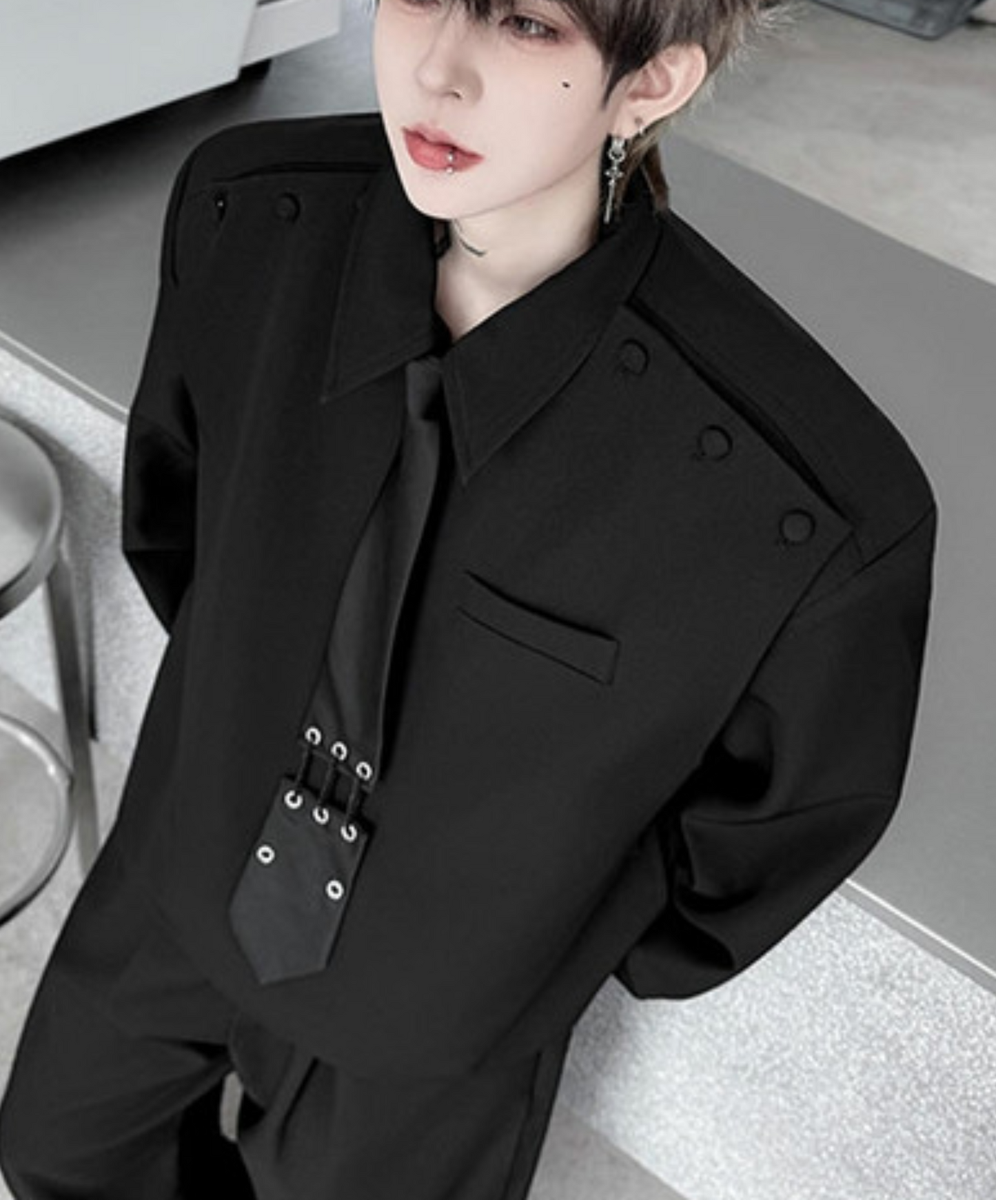 dark special design tie included shirt EN2382