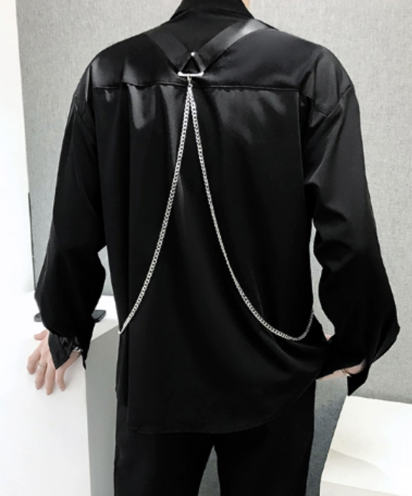 metal chain strap shirt EN1136