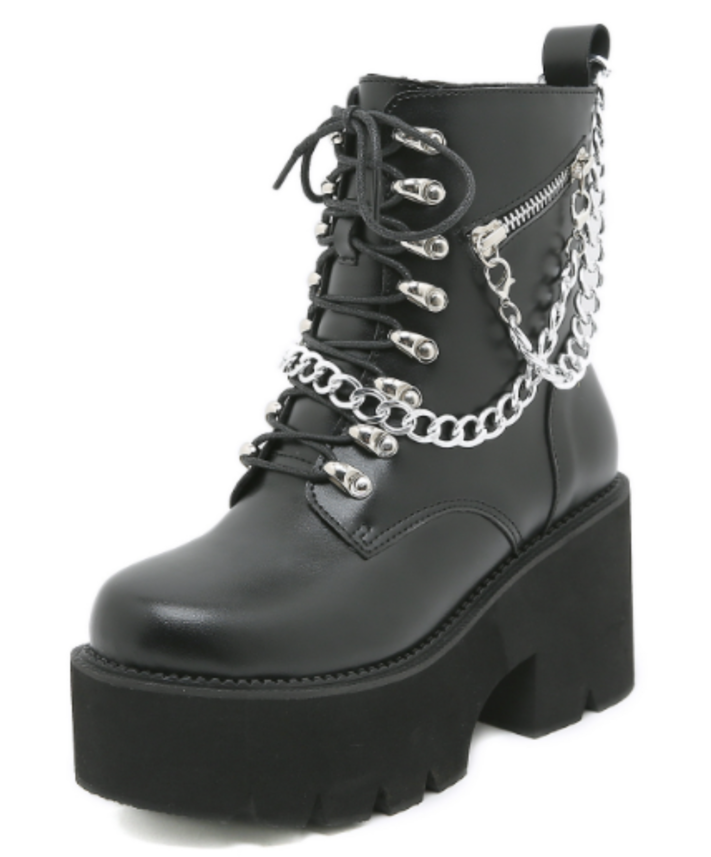 metal chain cross design boots EN1272
